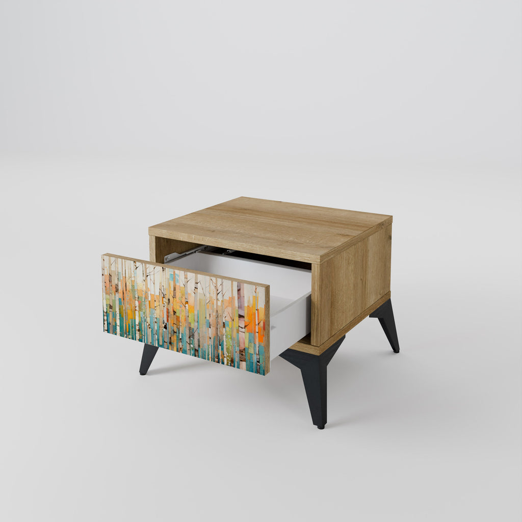 BIRCH KALEIDOSCOPE Nightstand in Oak Effect