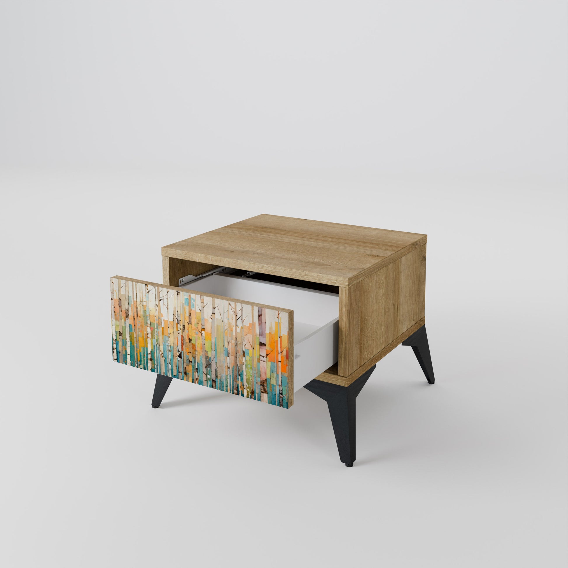 BIRCH KALEIDOSCOPE Nightstand in Oak Effect