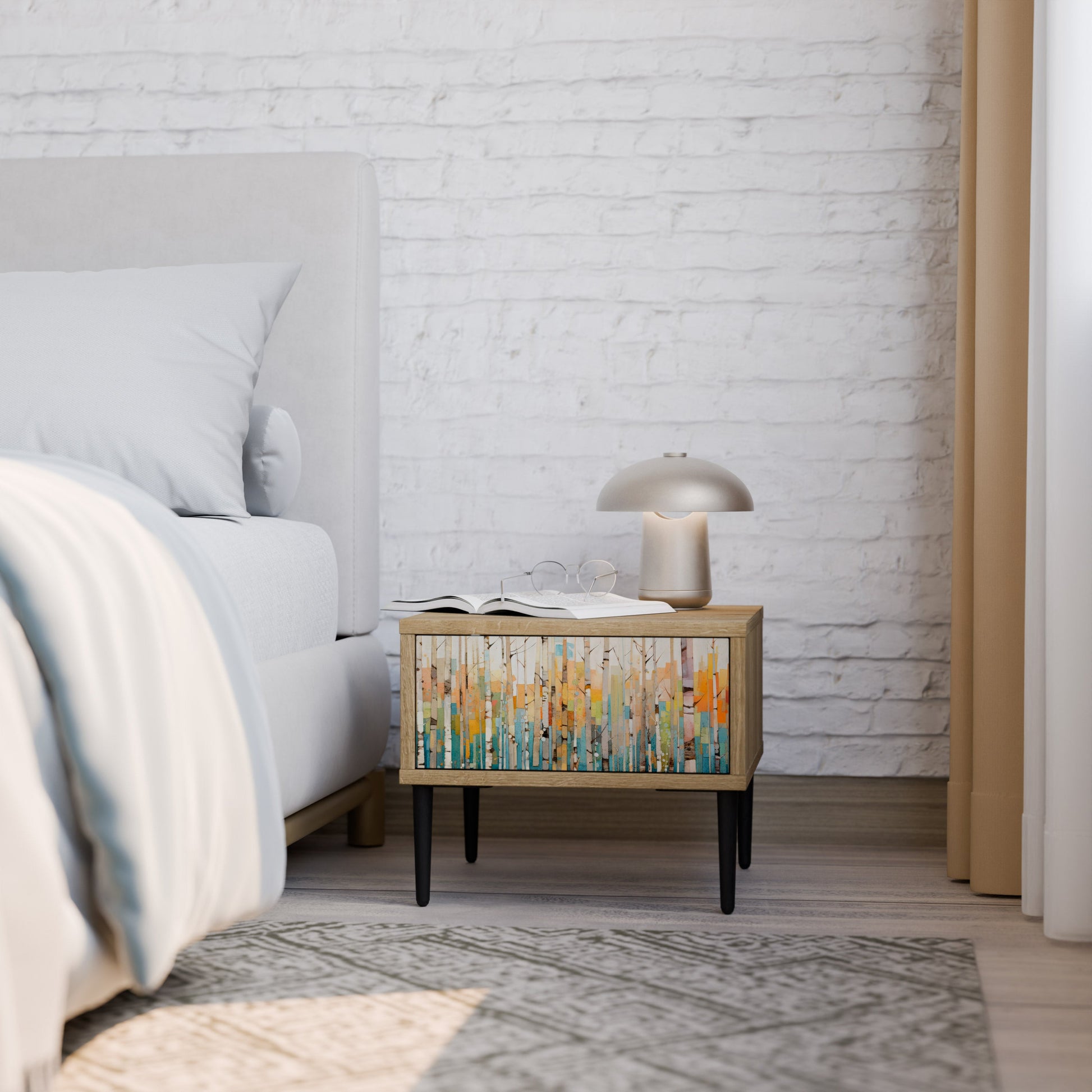 BIRCH KALEIDOSCOPE Nightstand in Oak Effect