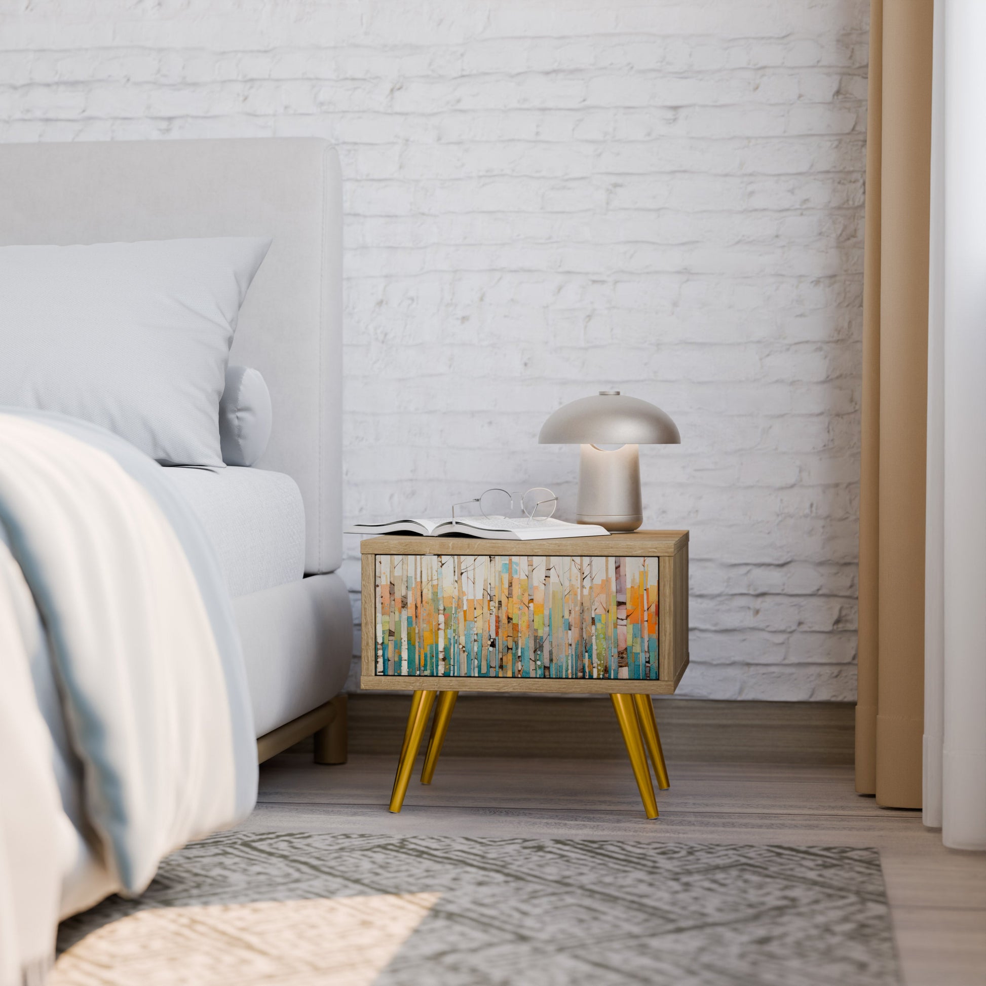 BIRCH KALEIDOSCOPE Nightstand in Oak Effect