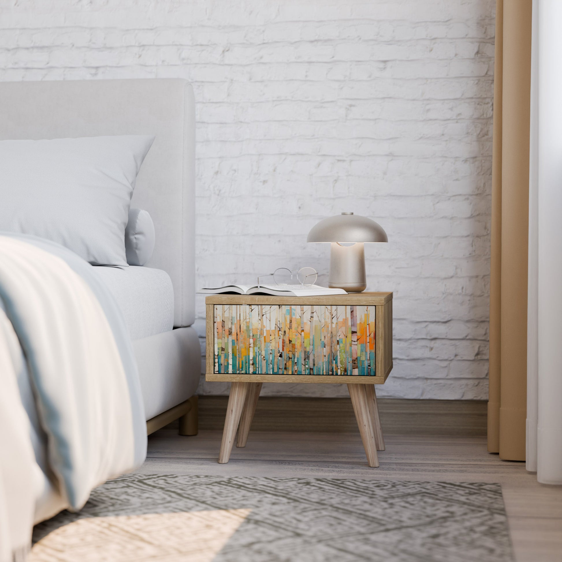 BIRCH KALEIDOSCOPE Nightstand in Oak Effect