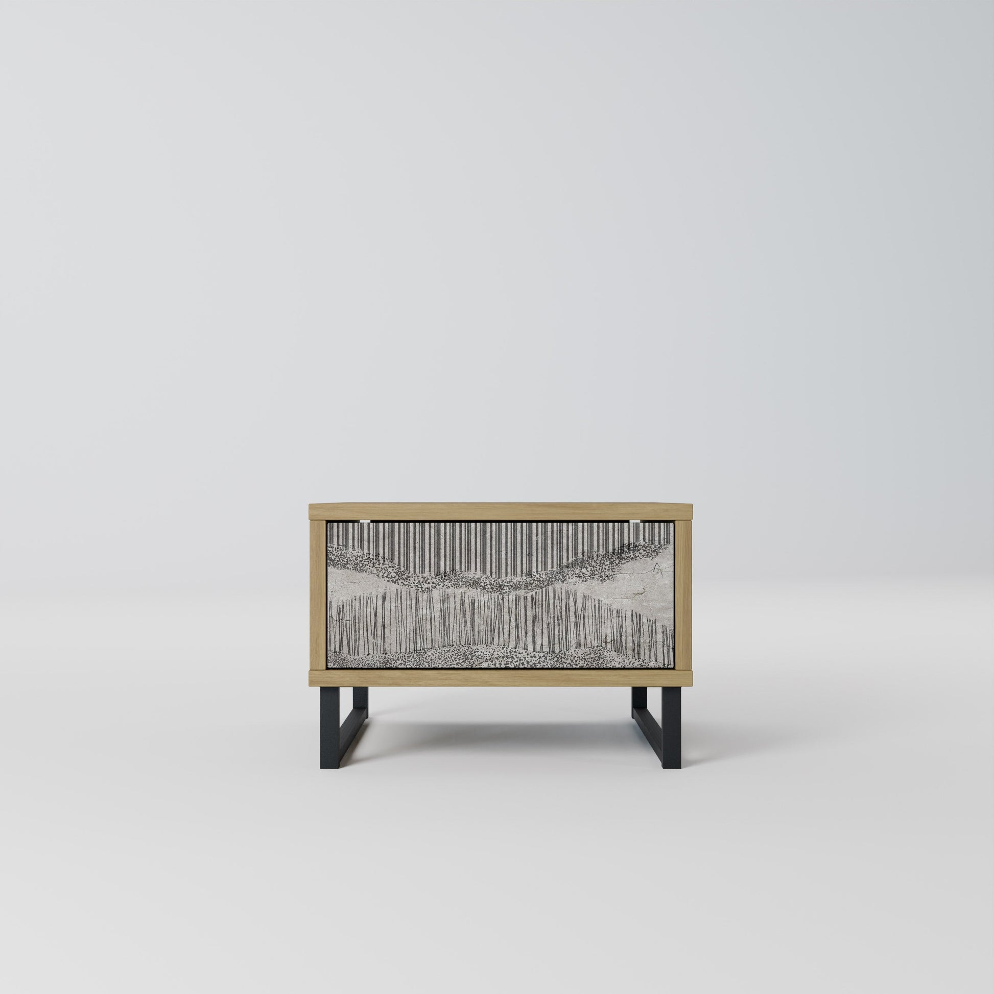 GRAIN LINES Nightstand in Oak Effect