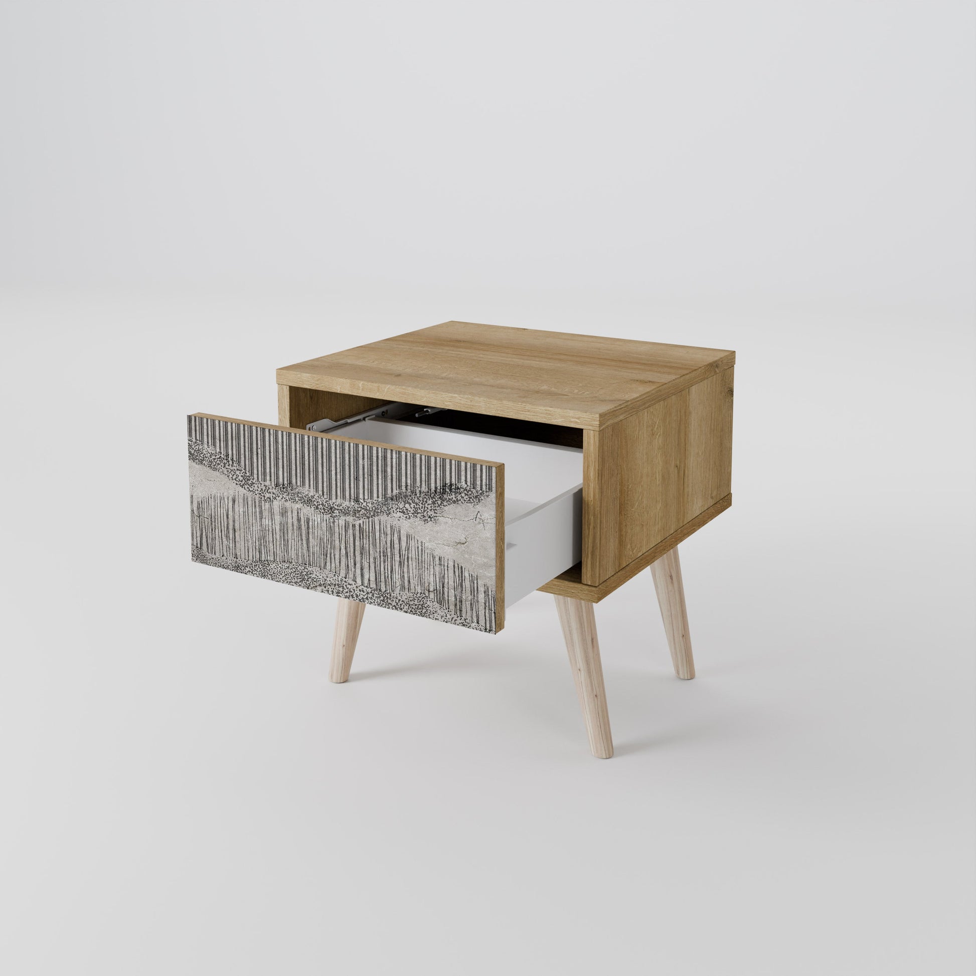 GRAIN LINES Nightstand in Oak Effect