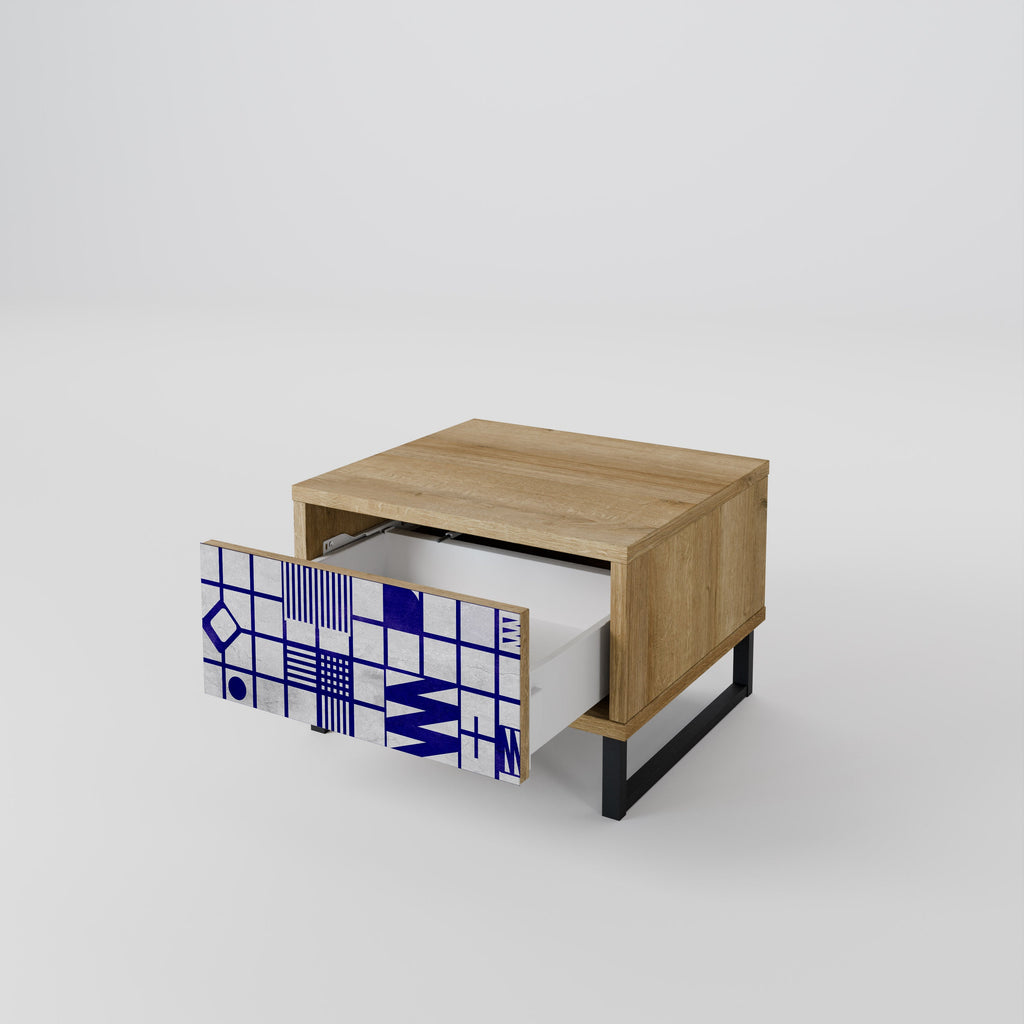 THE RIGHT PLACES Nightstand in Oak Effect