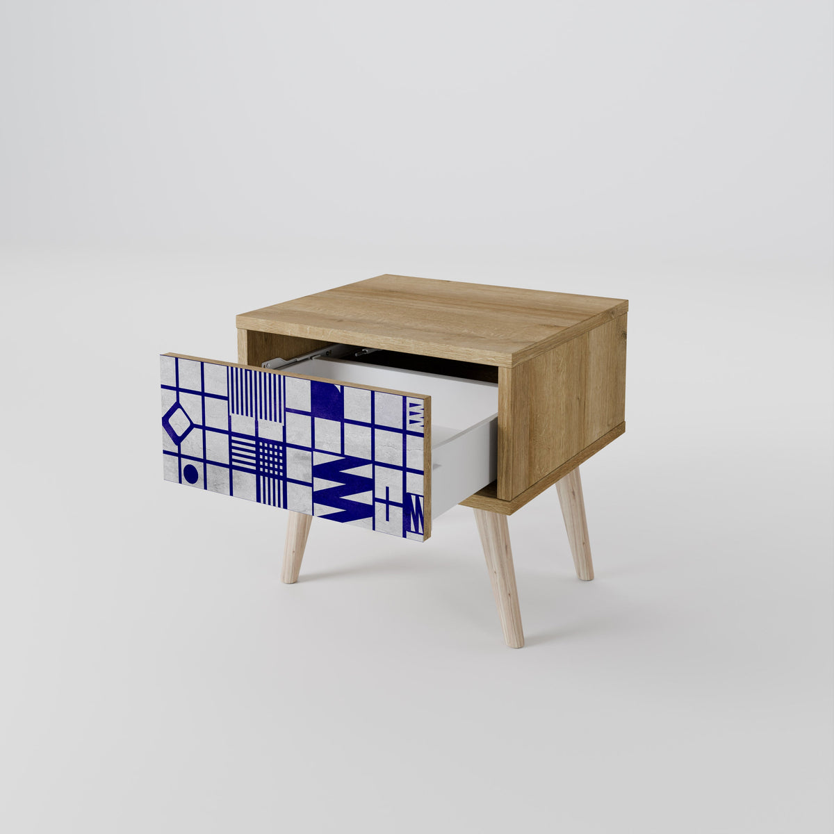THE RIGHT PLACES Nightstand in Oak Effect