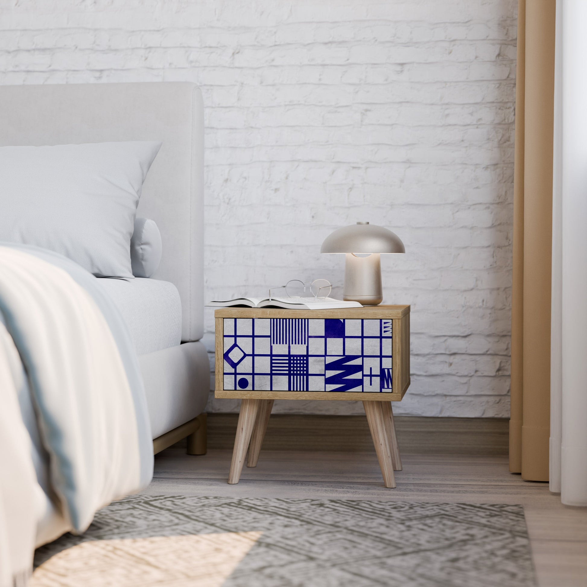THE RIGHT PLACES Nightstand in Oak Effect