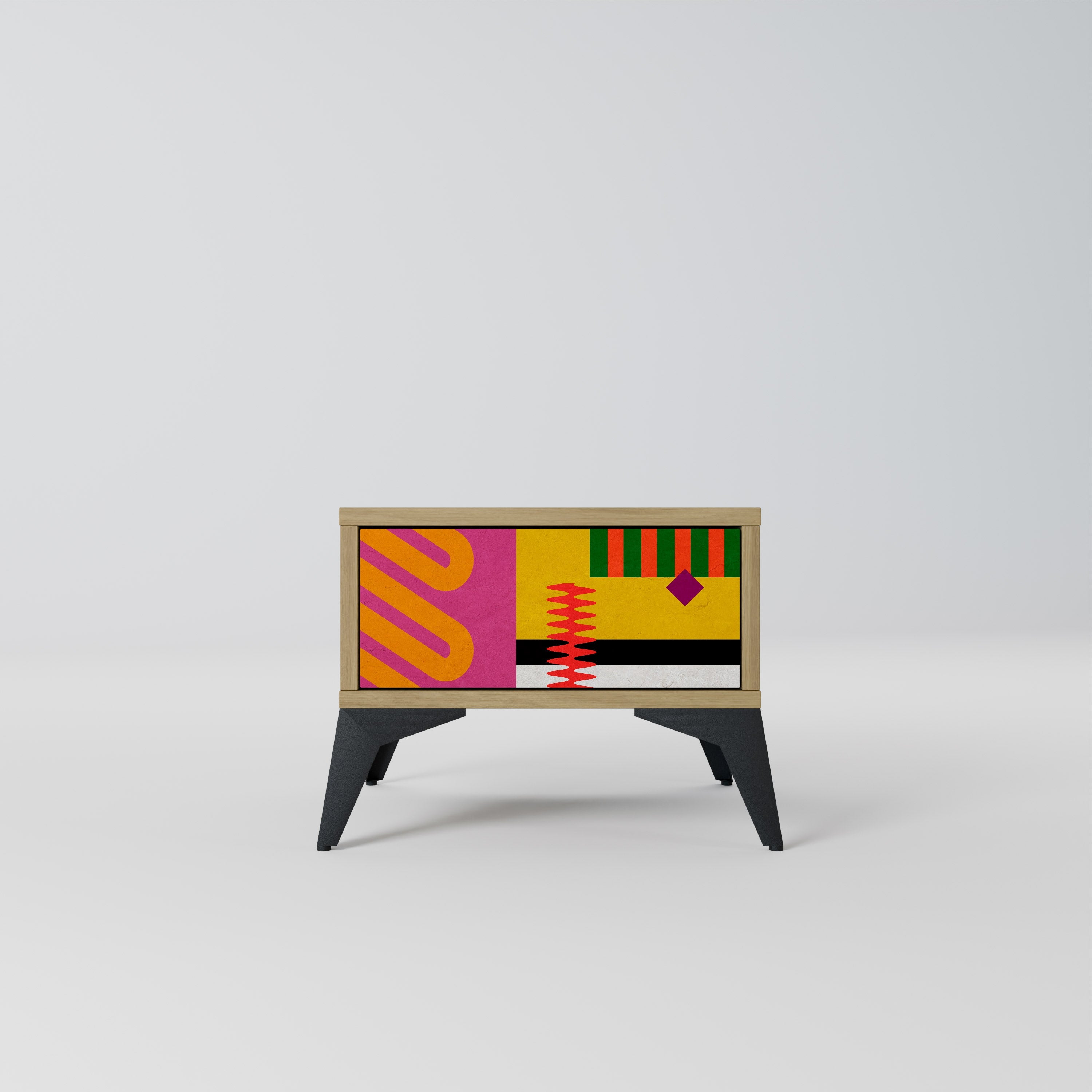 Table de chevet VIVID ART effet chêne