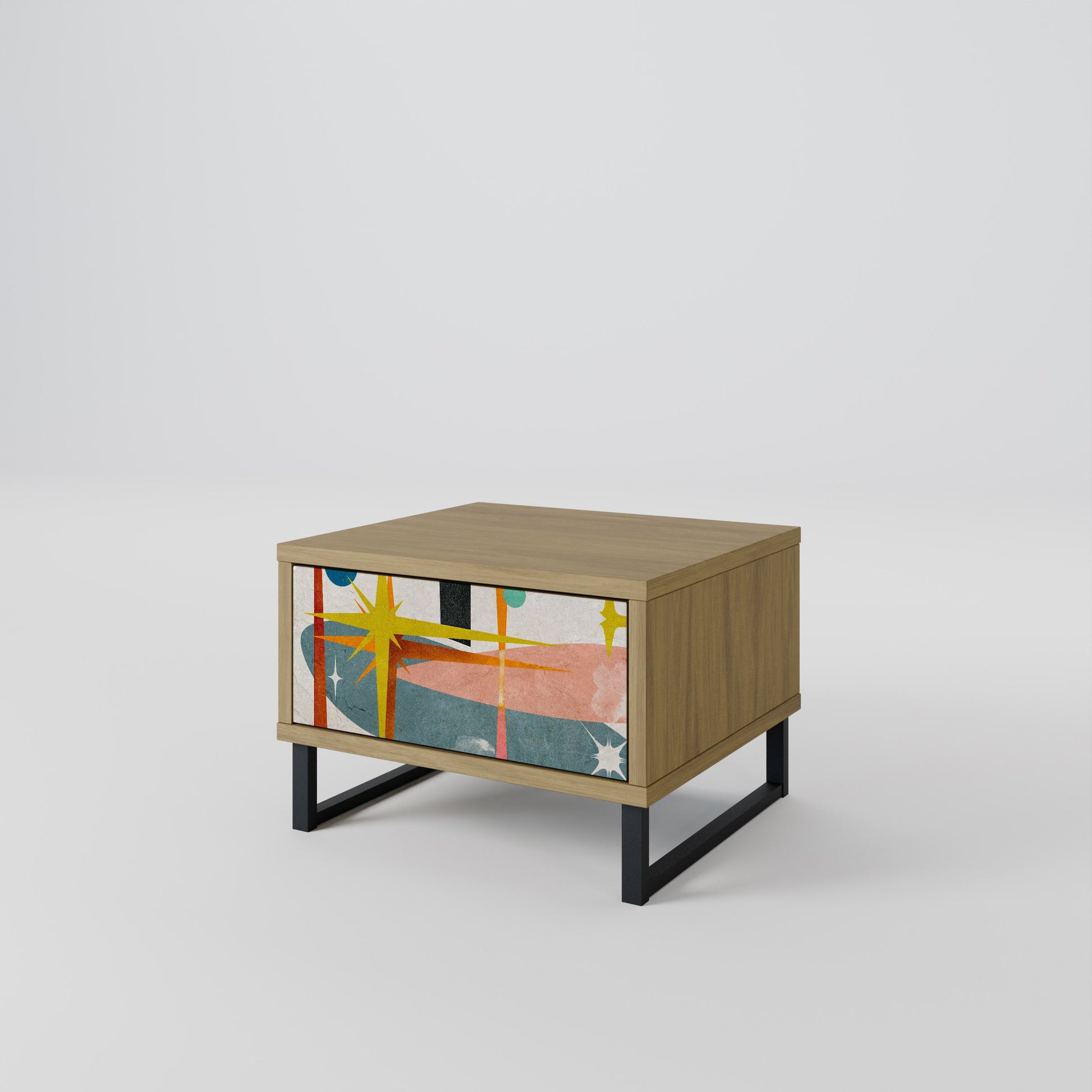INTERSTELLAR VIBES Nightstand in Oak Effect