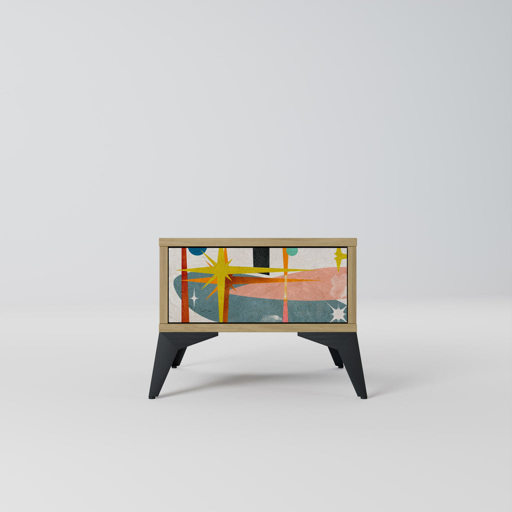 INTERSTELLAR VIBES Nightstand in Oak Effect
