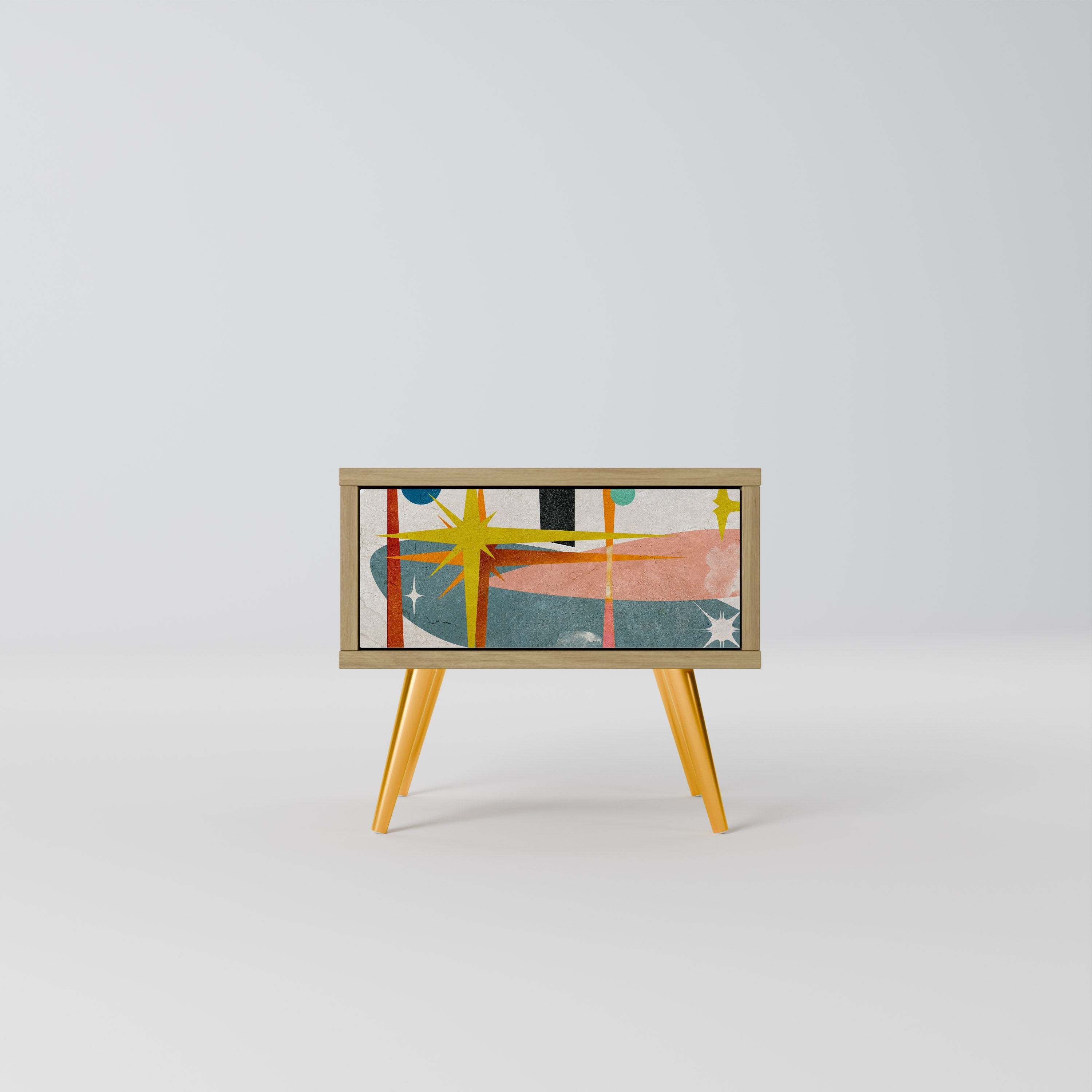 Table de chevet INTERSTELLAR VIBES effet chêne