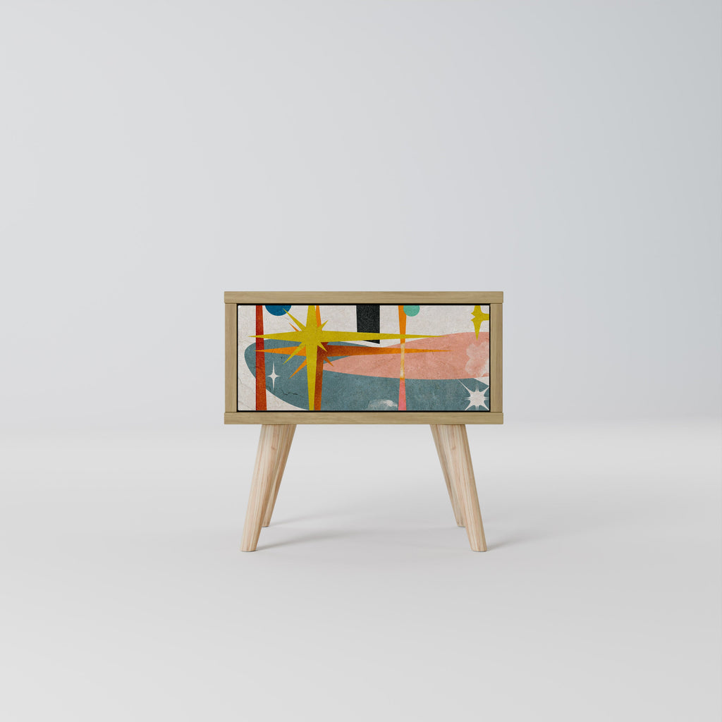 INTERSTELLAR VIBES Nightstand in Oak Effect