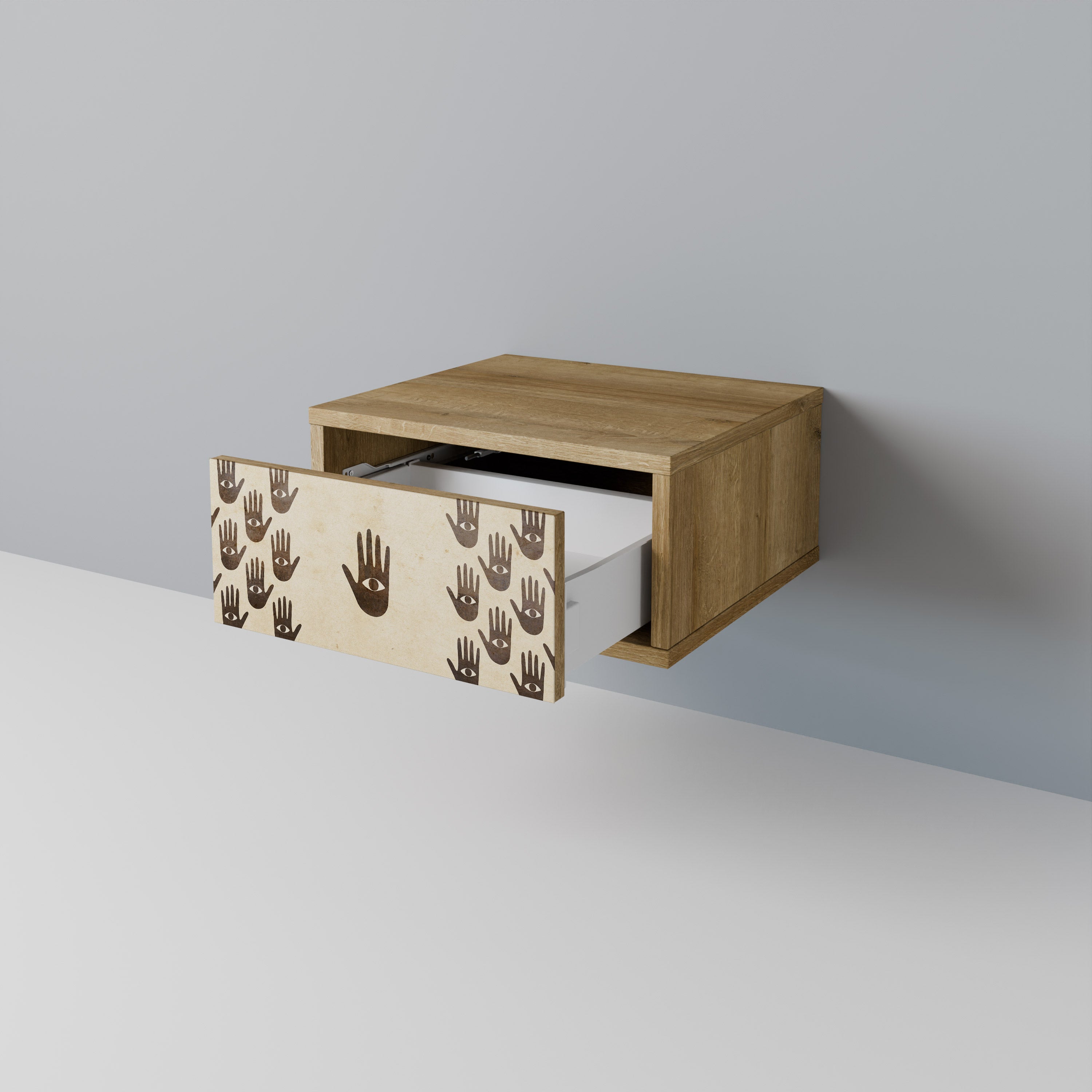 VOIR PLUS Table de chevet effet chêne