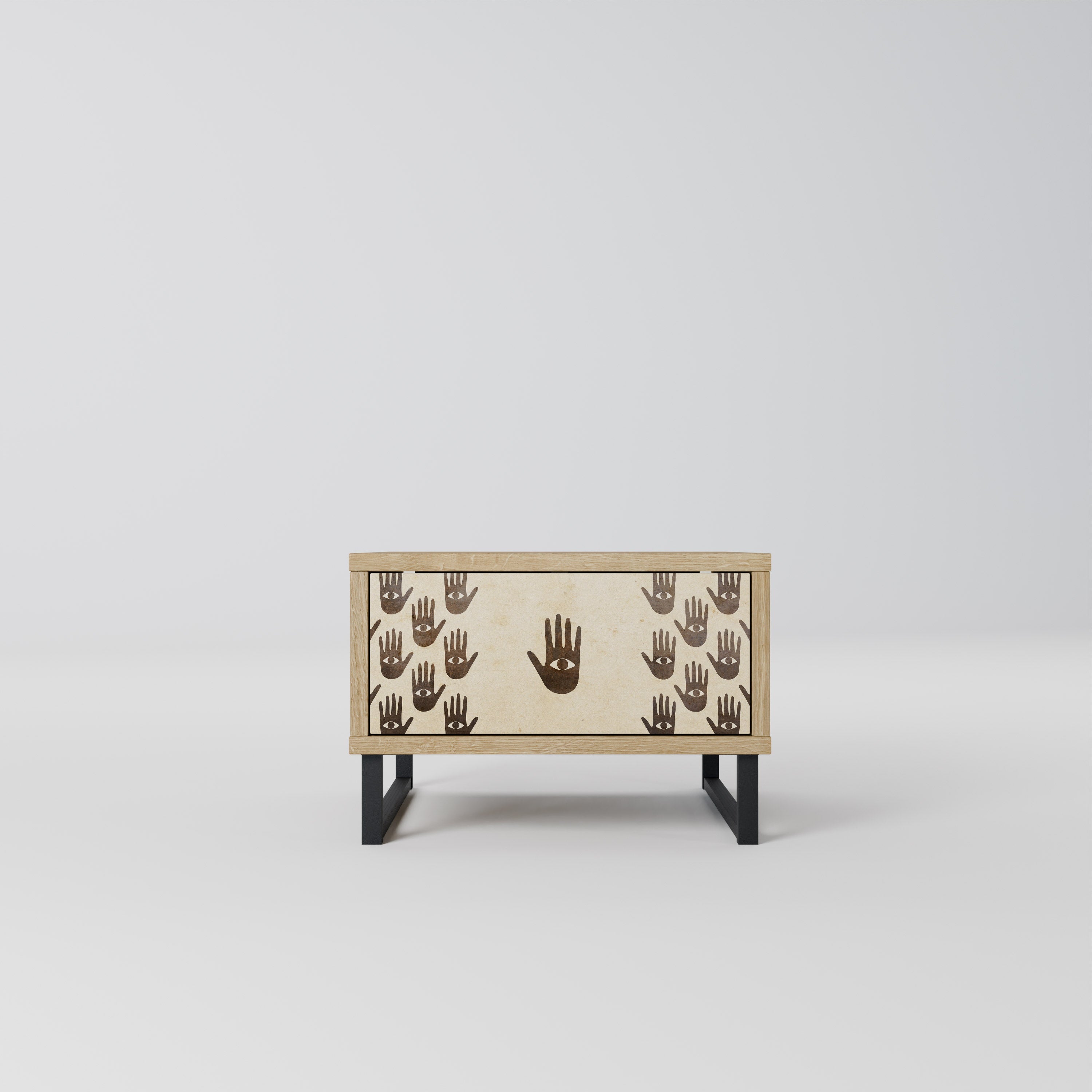 VOIR PLUS Table de chevet effet chêne