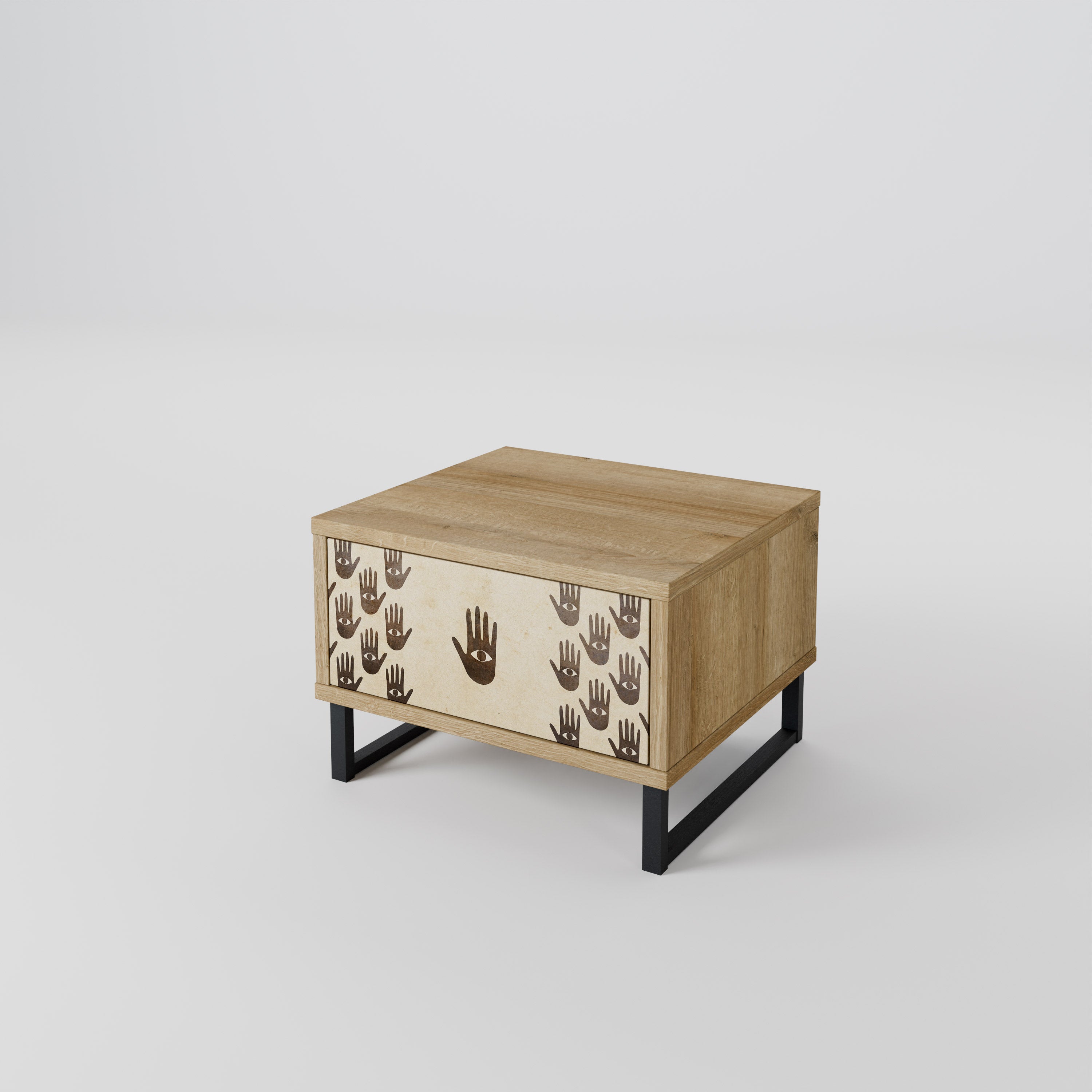 VOIR PLUS Table de chevet effet chêne