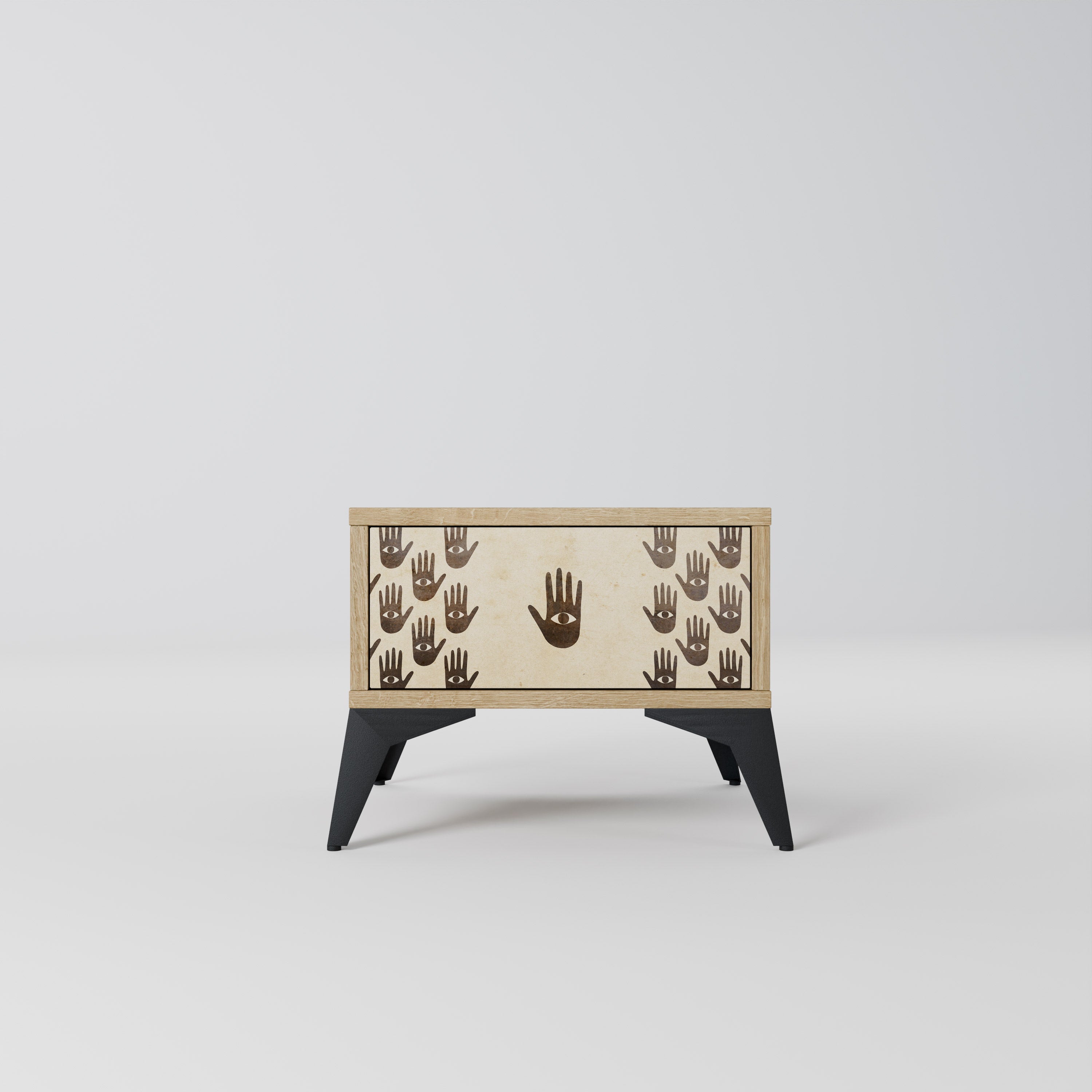 VOIR PLUS Table de chevet effet chêne