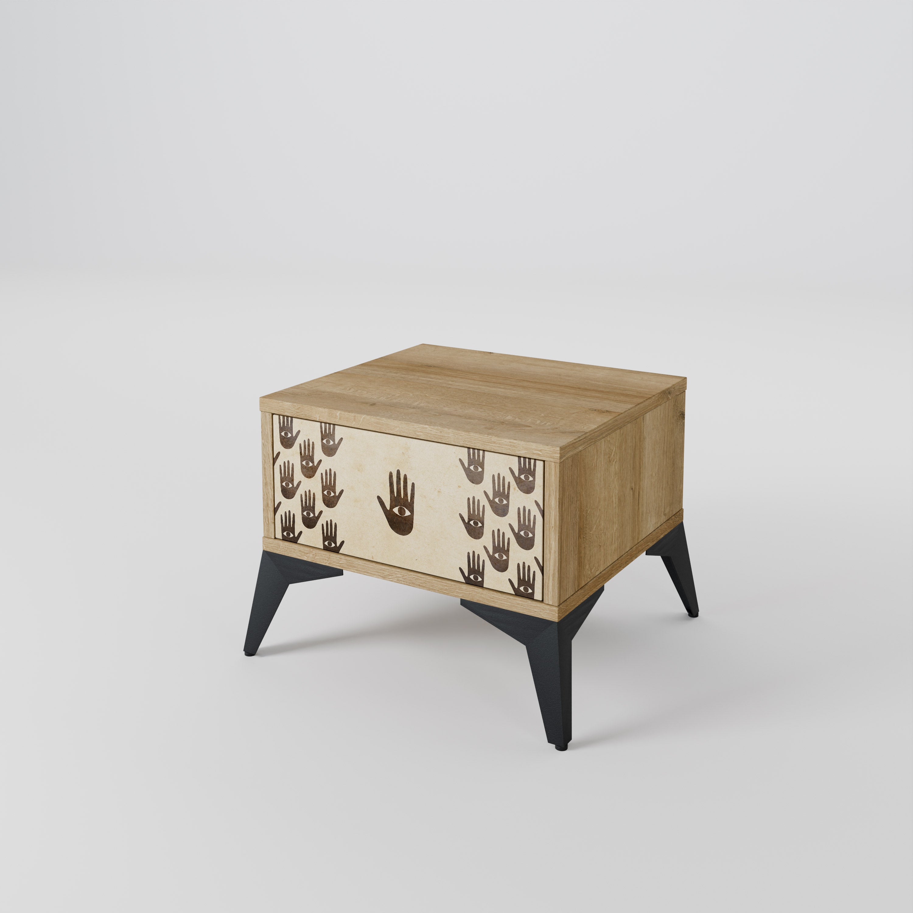 VOIR PLUS Table de chevet effet chêne