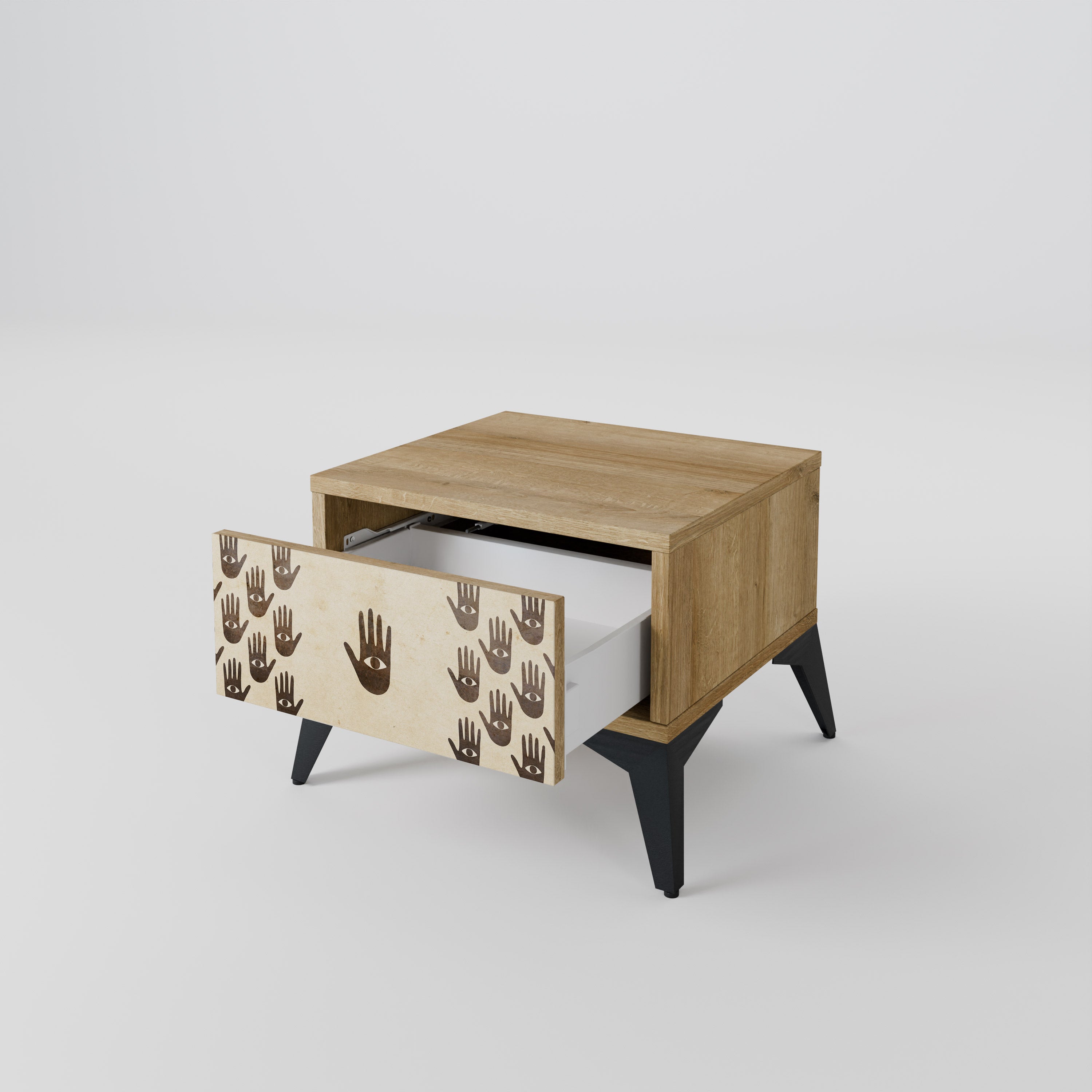 VOIR PLUS Table de chevet effet chêne