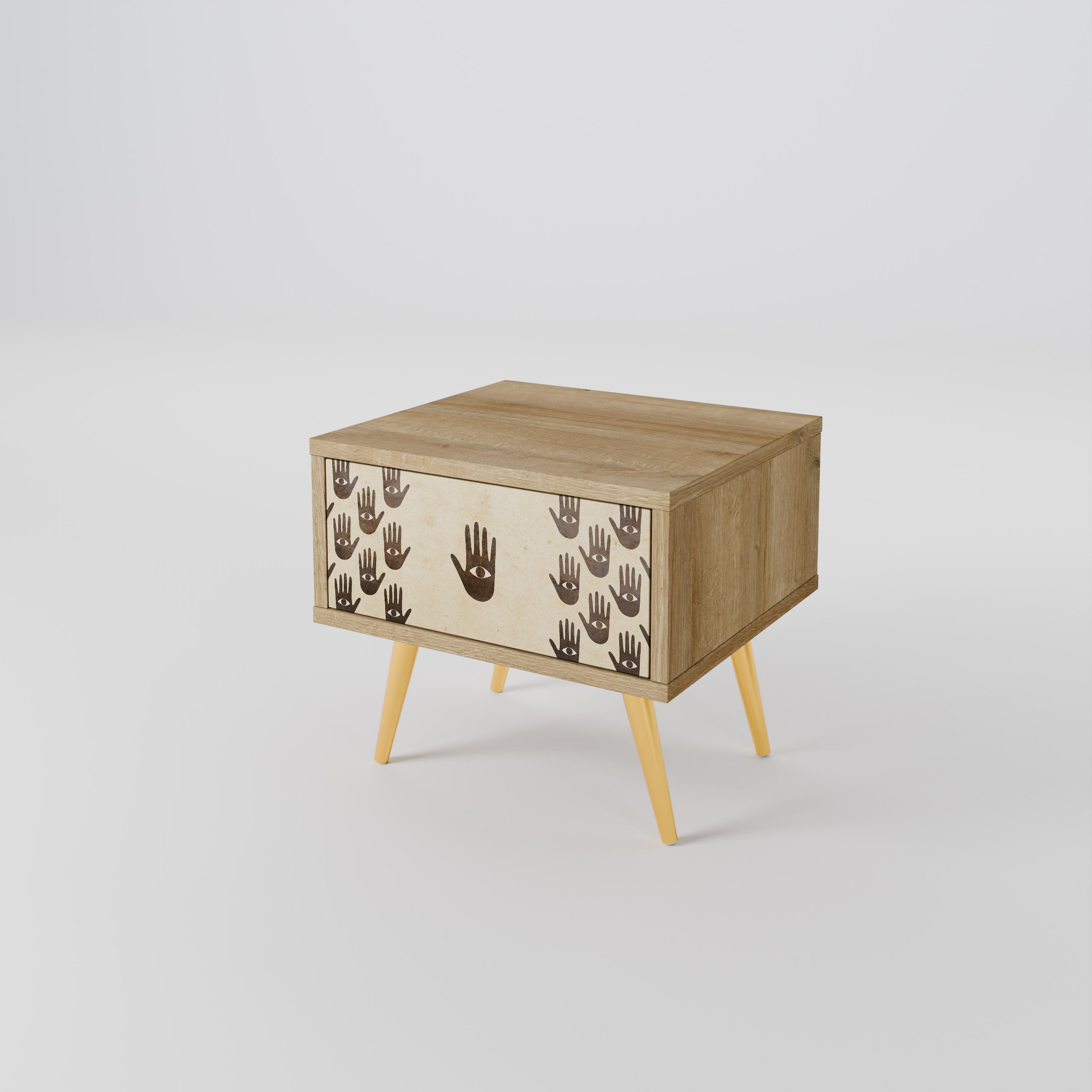 VOIR PLUS Table de chevet effet chêne