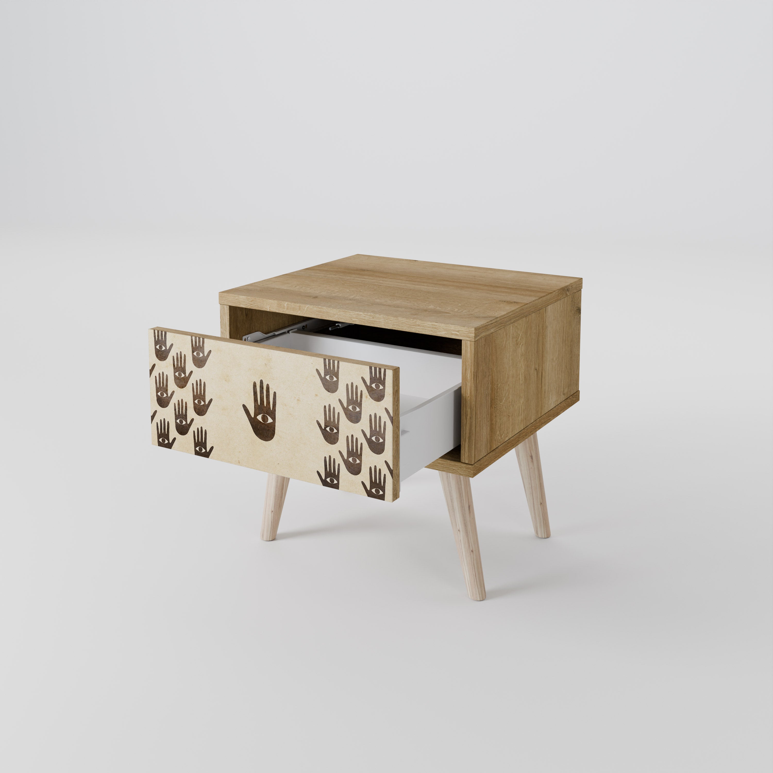 VOIR PLUS Table de chevet effet chêne