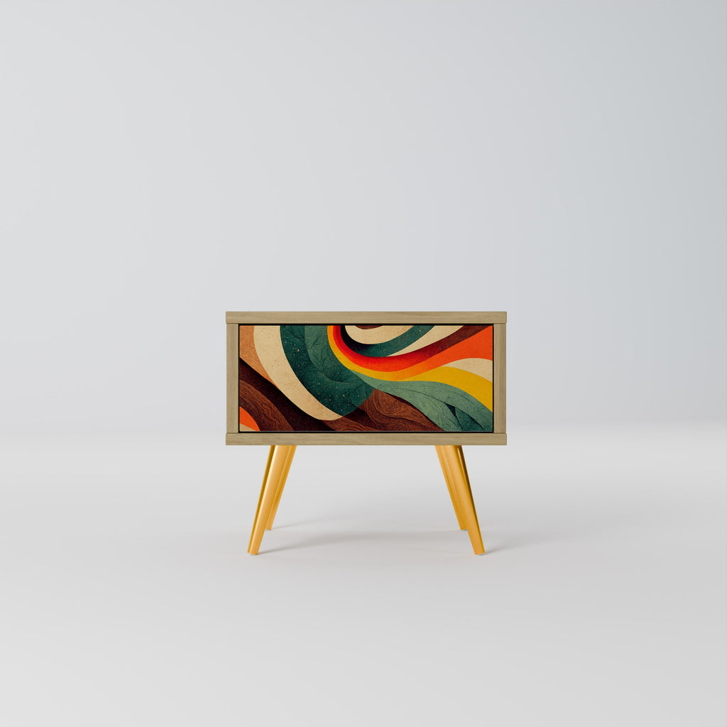 COLORFUL STRANDS Nightstand in Oak Effect