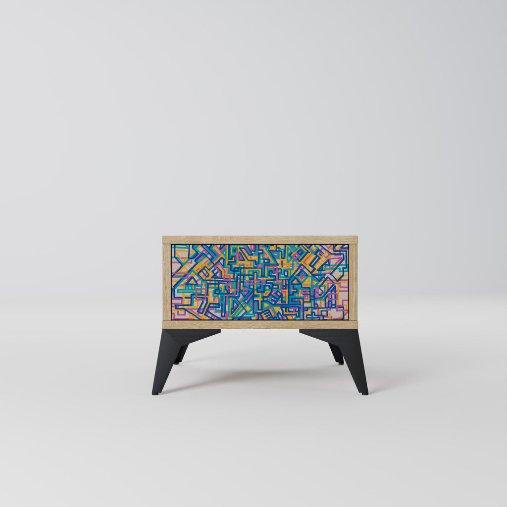 MEMORIES MAP Nightstand in Oak Effect