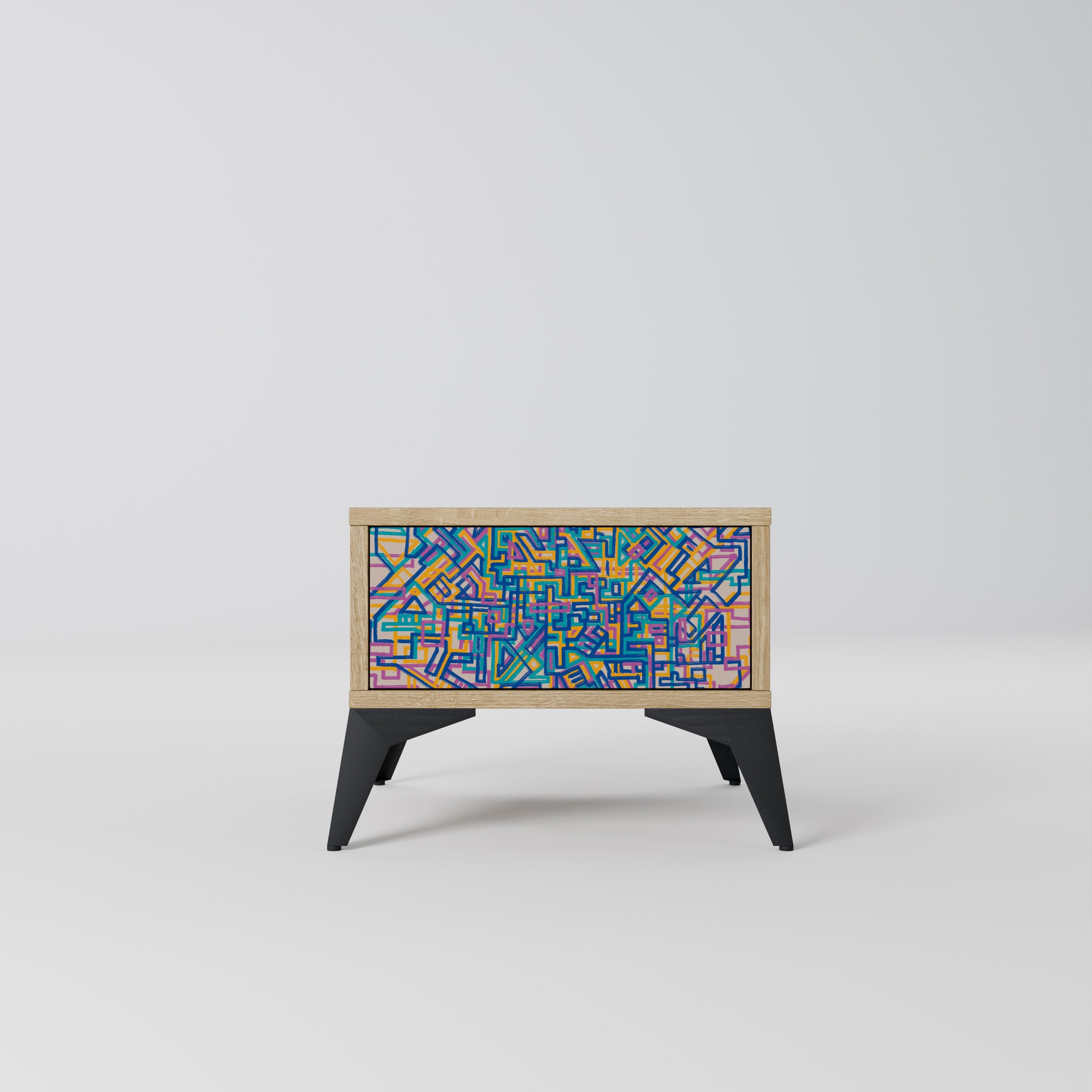 Table de chevet MEMORIES MAP effet chêne