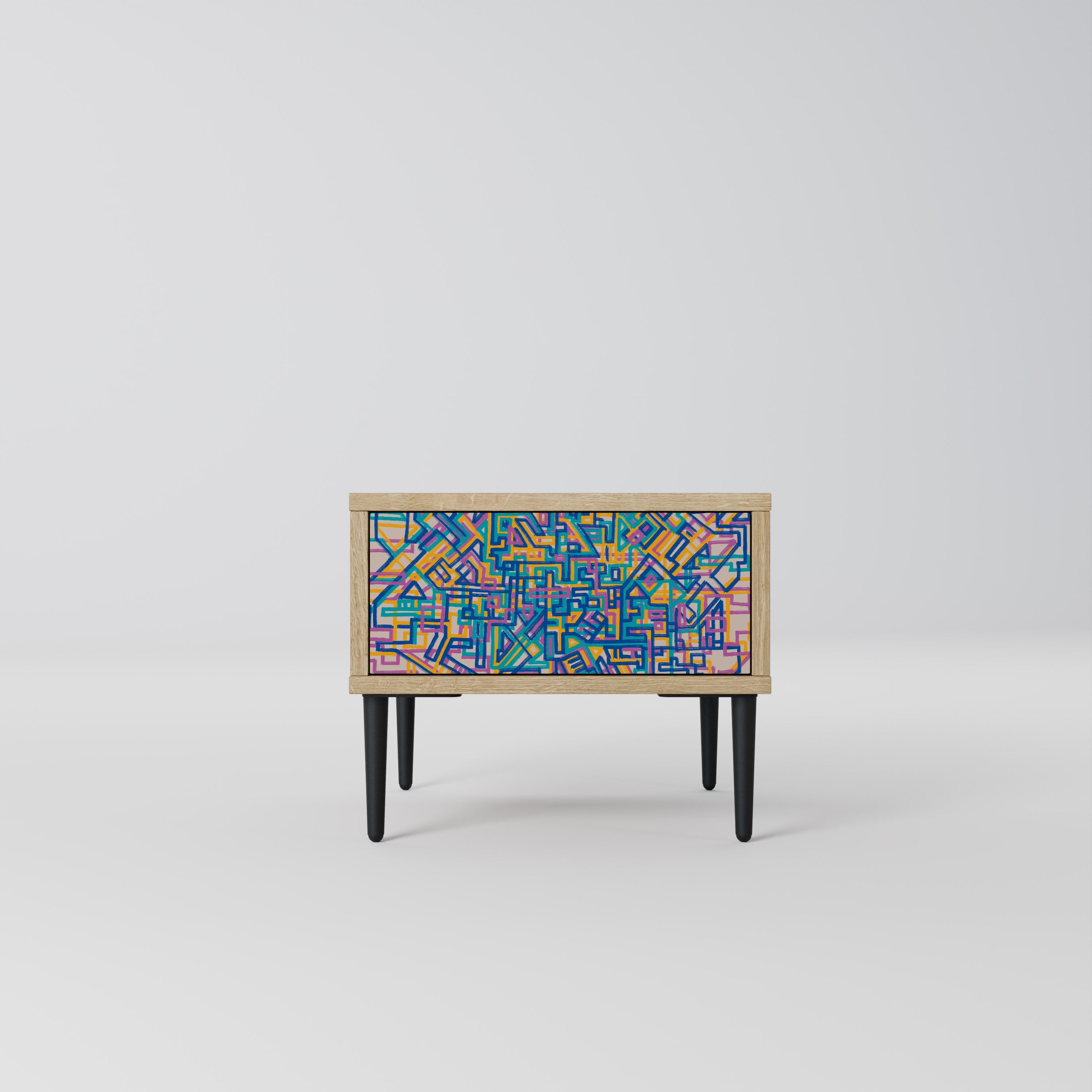 Table de chevet MEMORIES MAP effet chêne