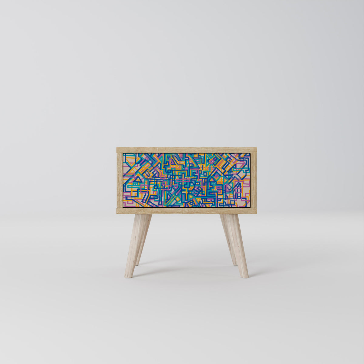 MEMORIES MAP Nightstand in Oak Effect