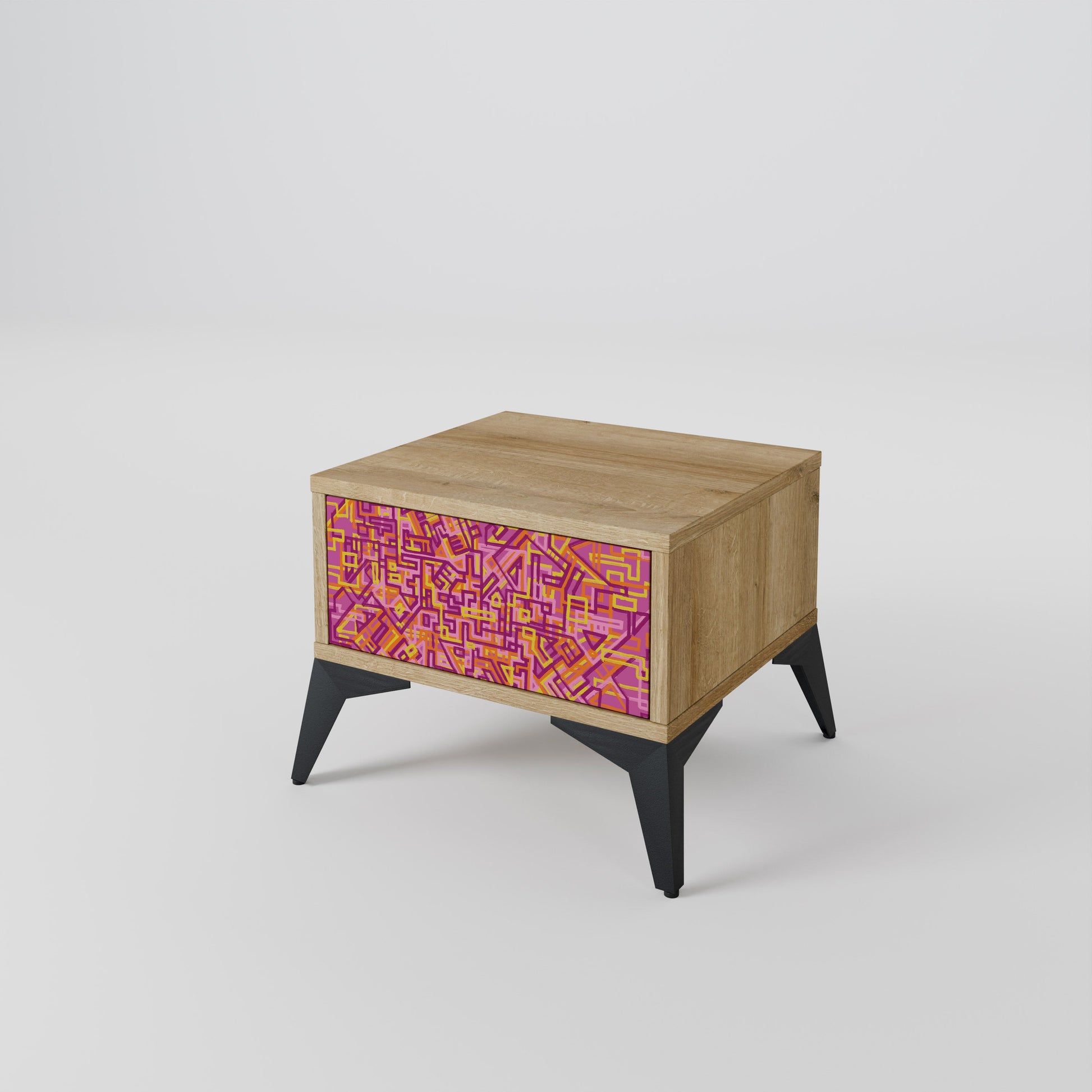 LOVELY MEMORIES Nightstand in Oak Effect
