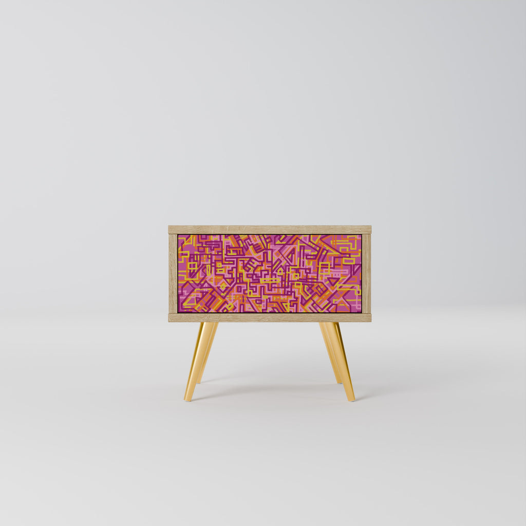 LOVELY MEMORIES Nightstand in Oak Effect