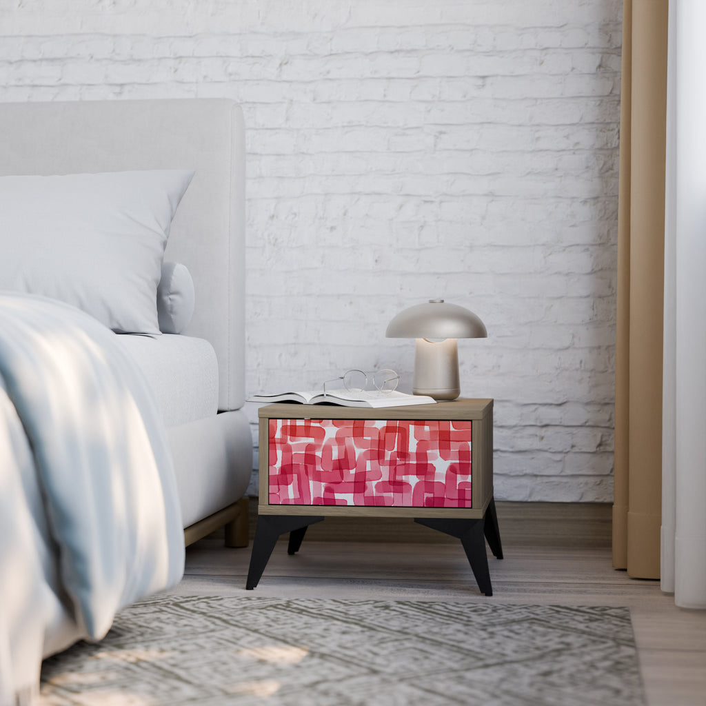 KALEIDOSCOPIC CUBISM Nightstand in Oak Effect