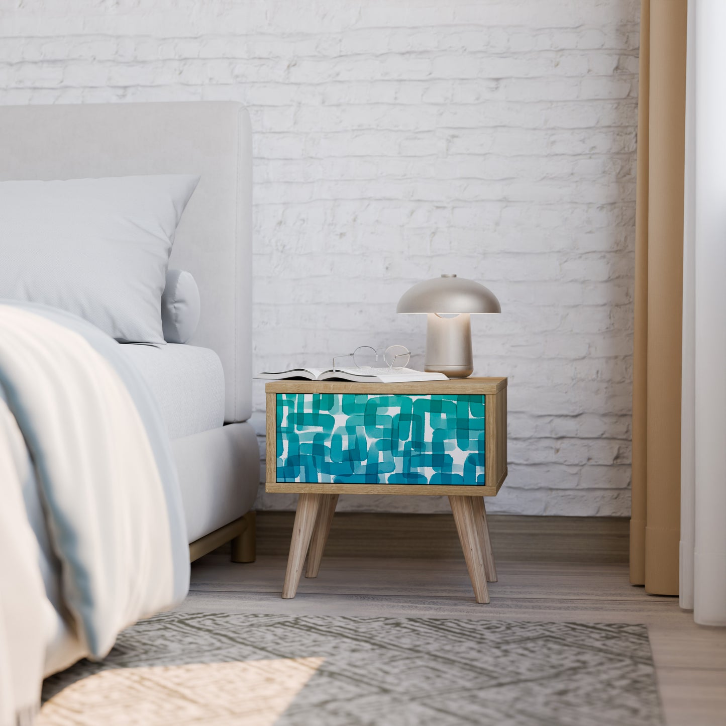 TURQUOISE RECTANGLES Nightstand