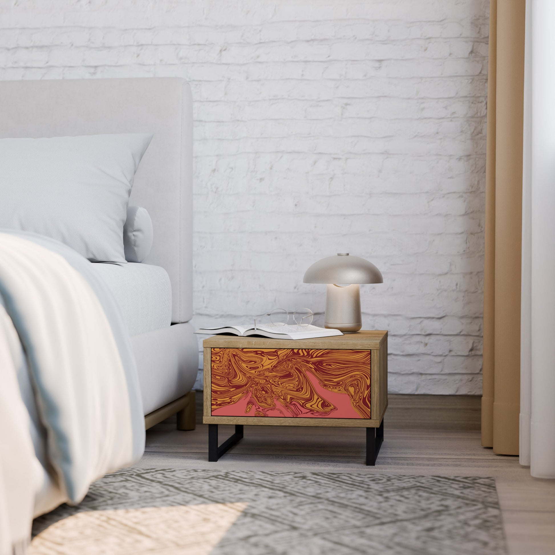 FLOATING THOUGHTS Nightstand in Oak Effect