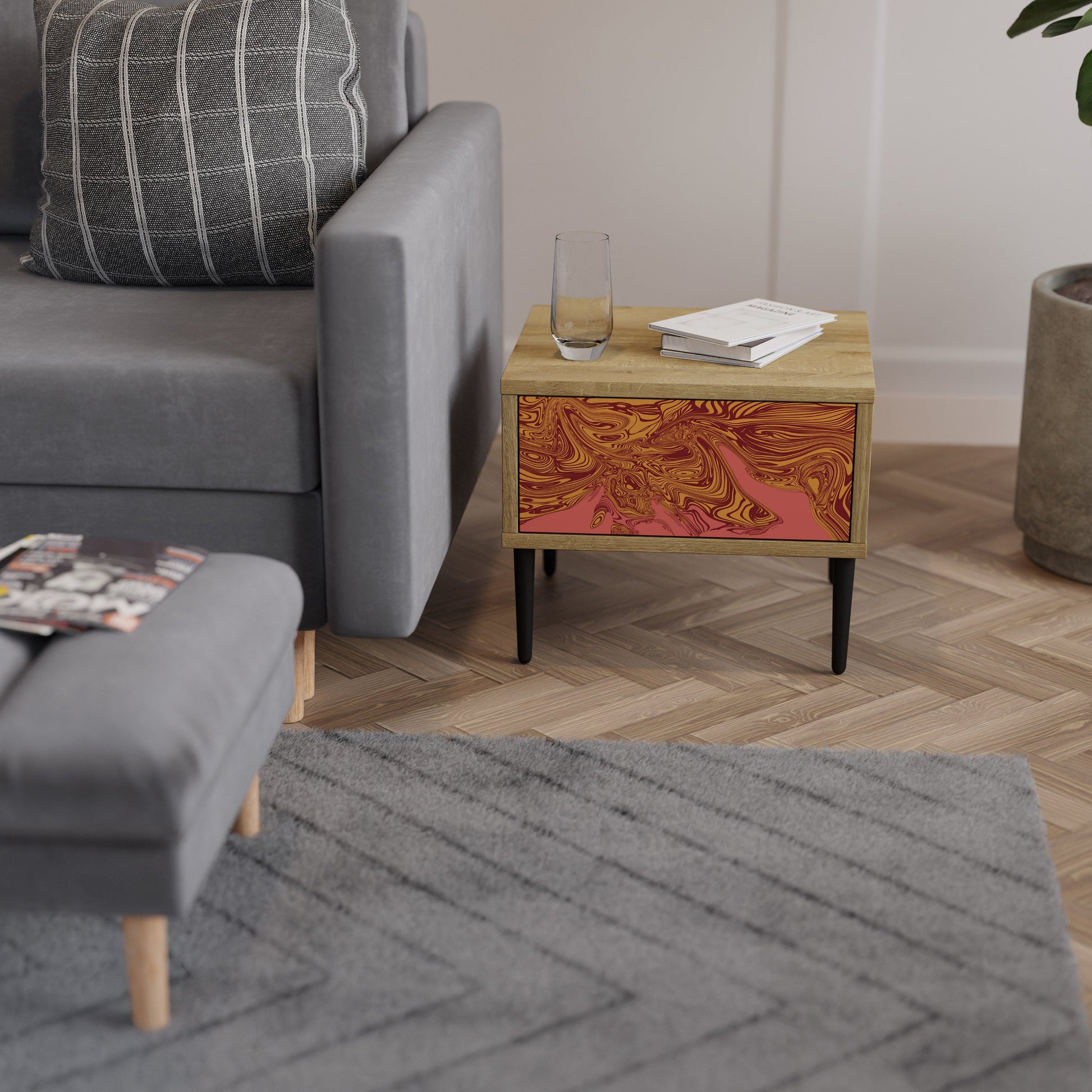 FLOATING THOUGHTS Nightstand in Oak Effect