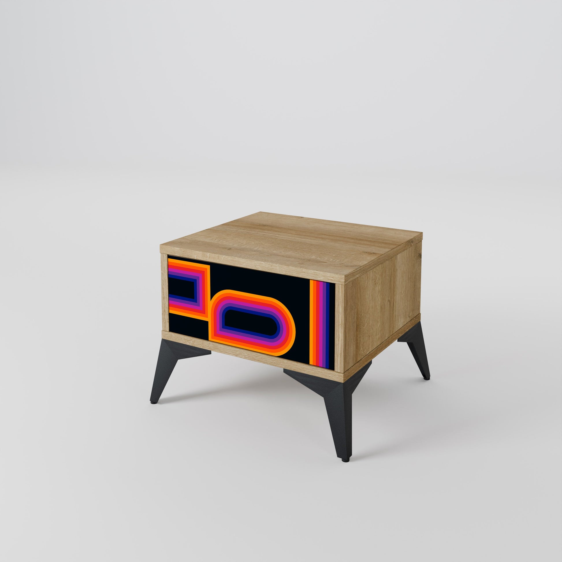 BLINDED BY THE LIGHTS Nightstand in Oak Effect