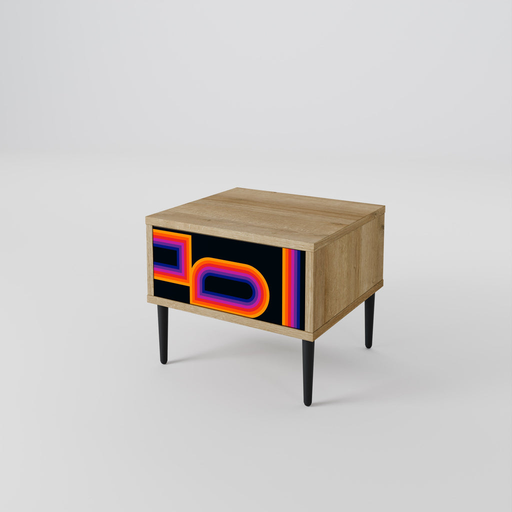 BLINDED BY THE LIGHTS Nightstand in Oak Effect