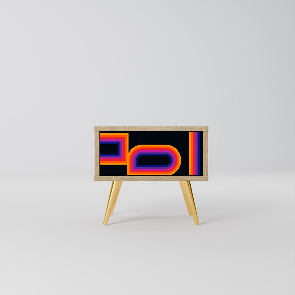 BLINDED BY THE LIGHTS Nightstand in Oak Effect