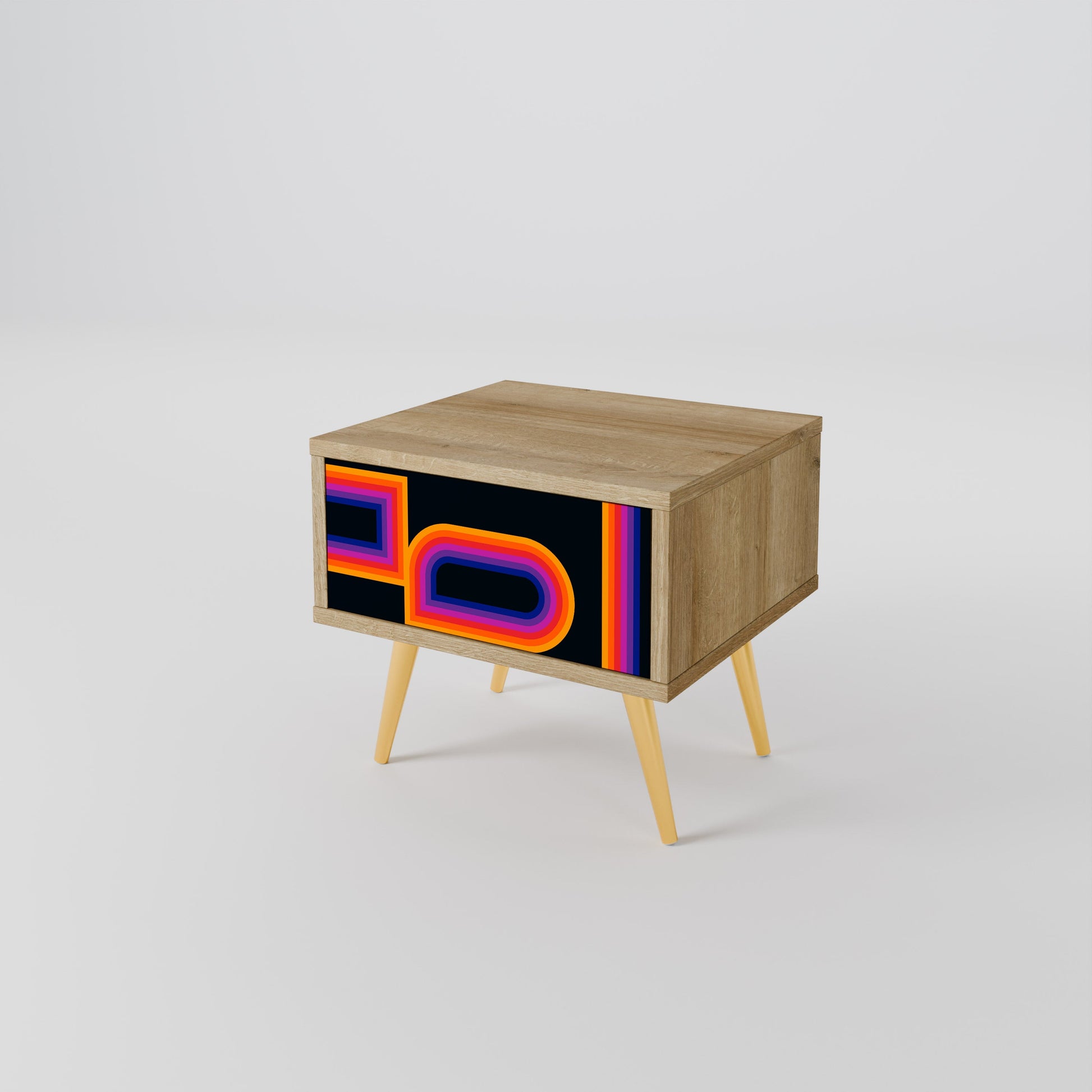 BLINDED BY THE LIGHTS Nightstand in Oak Effect