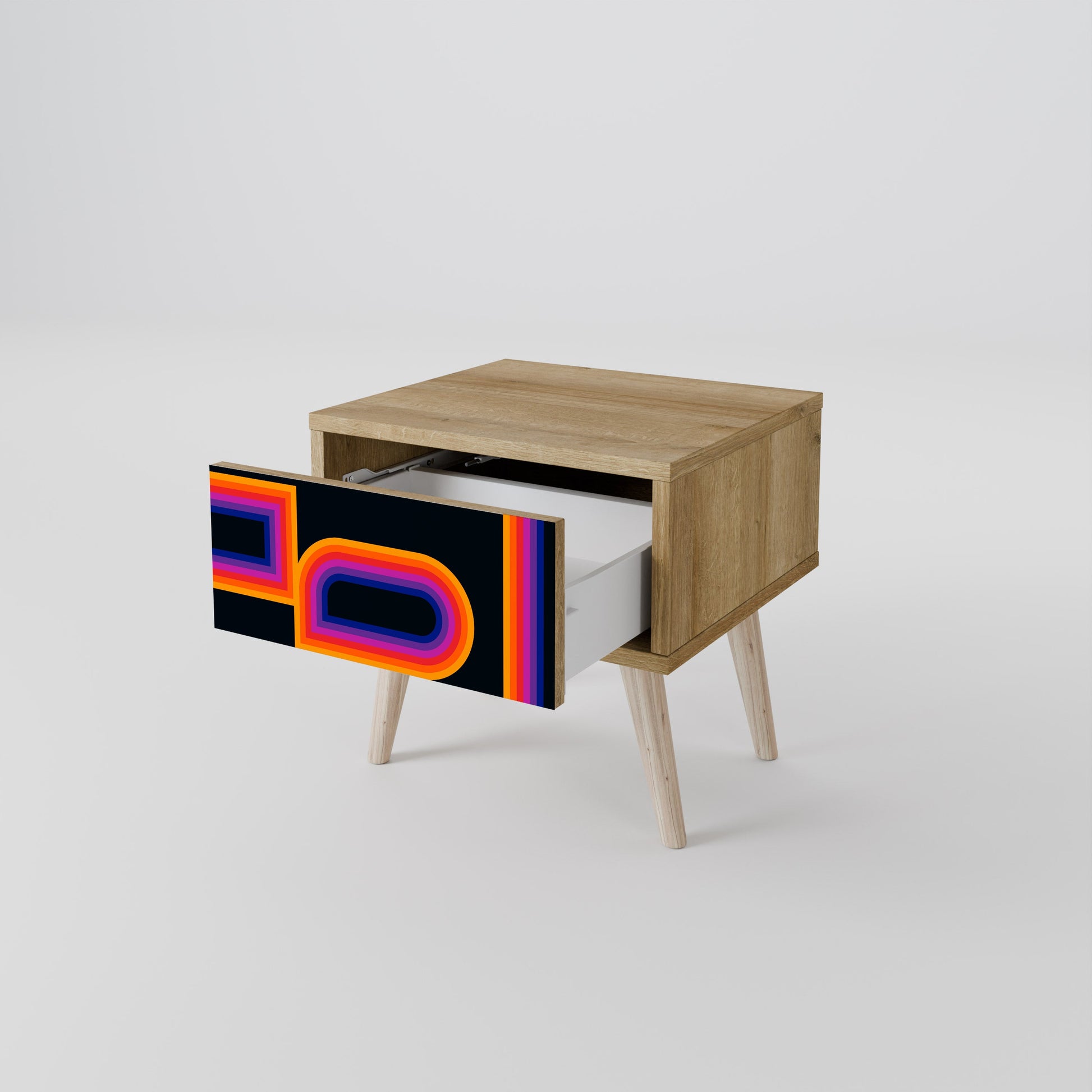 BLINDED BY THE LIGHTS Nightstand in Oak Effect