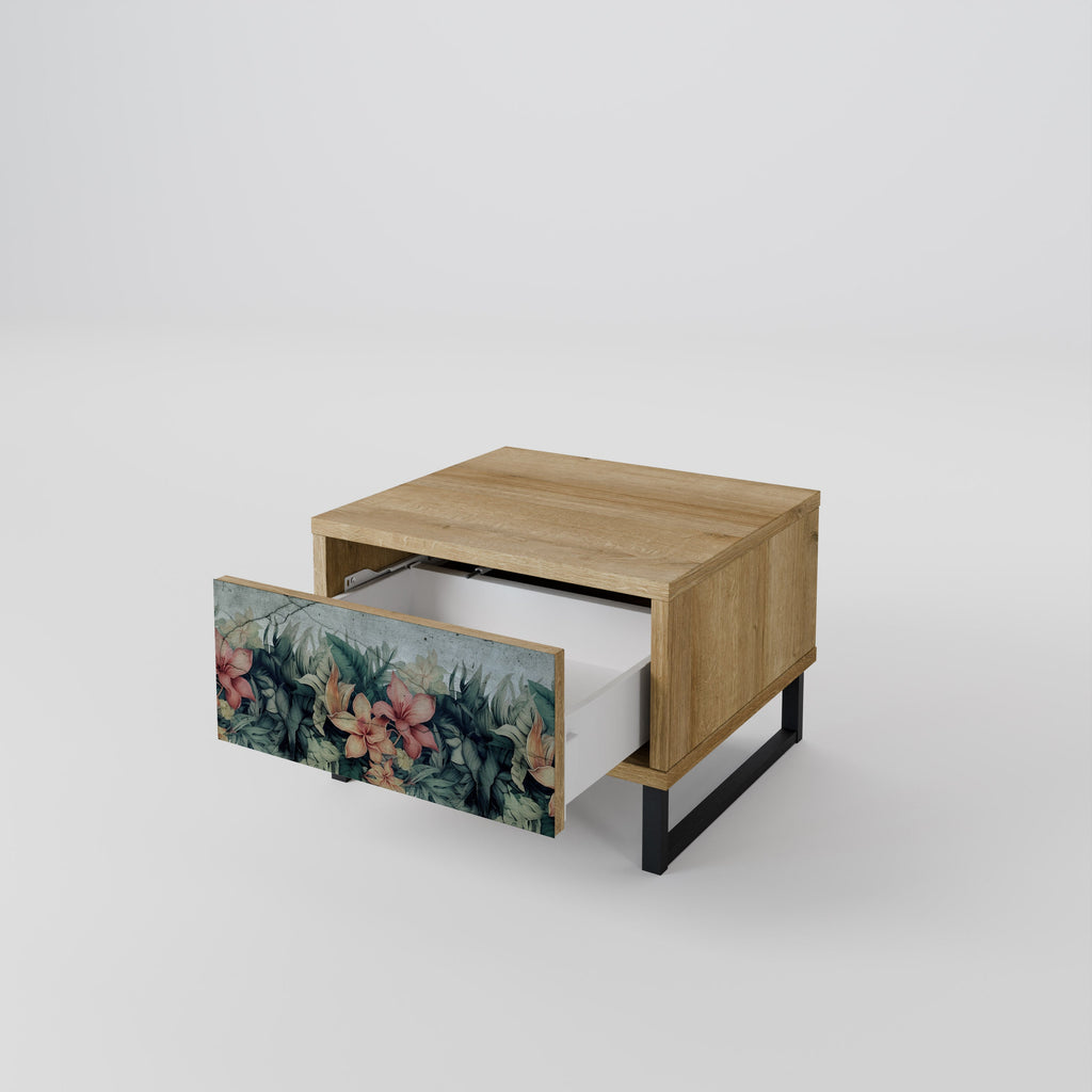 HEAVENLY BLOOM Nightstand in Oak Effect