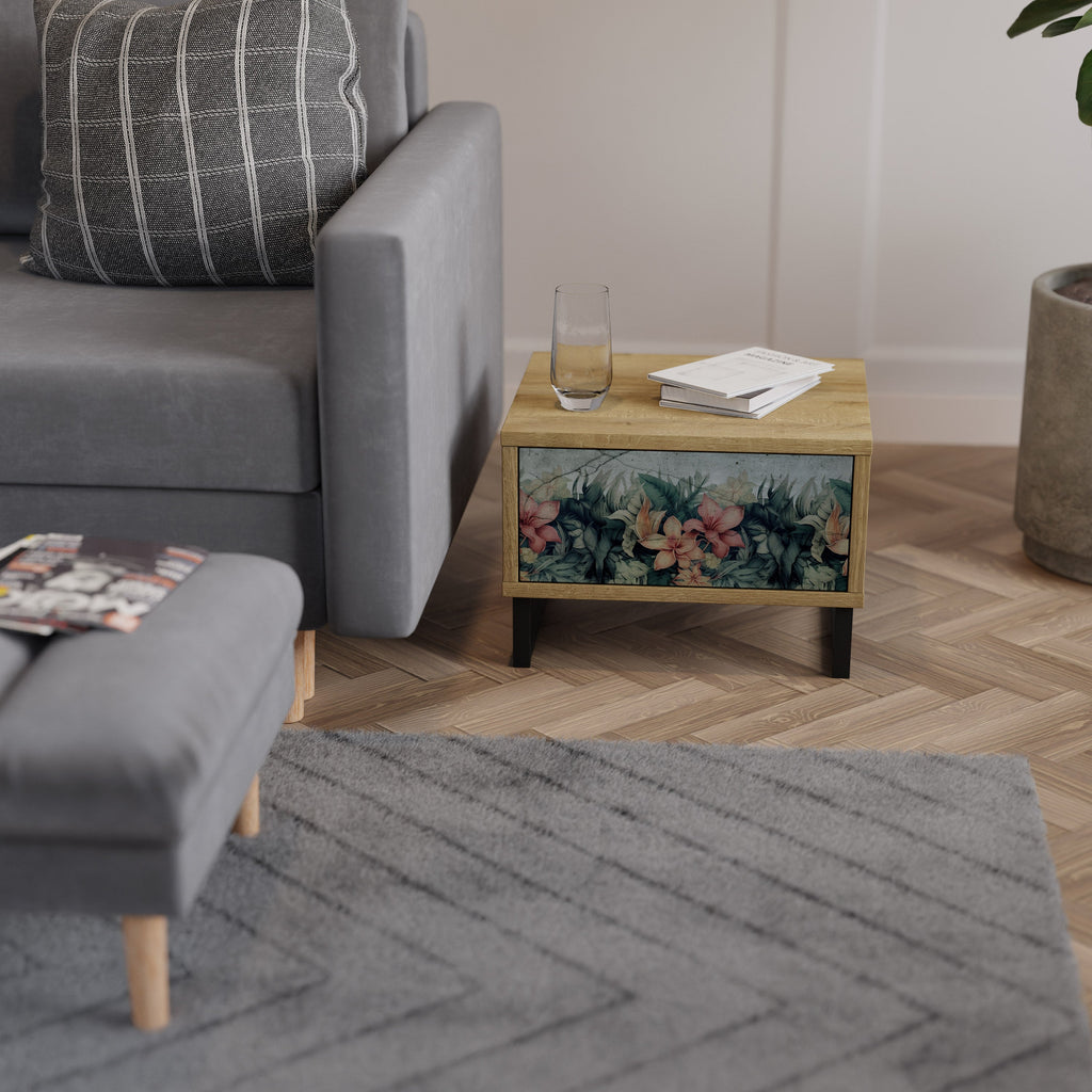 HEAVENLY BLOOM Nightstand in Oak Effect