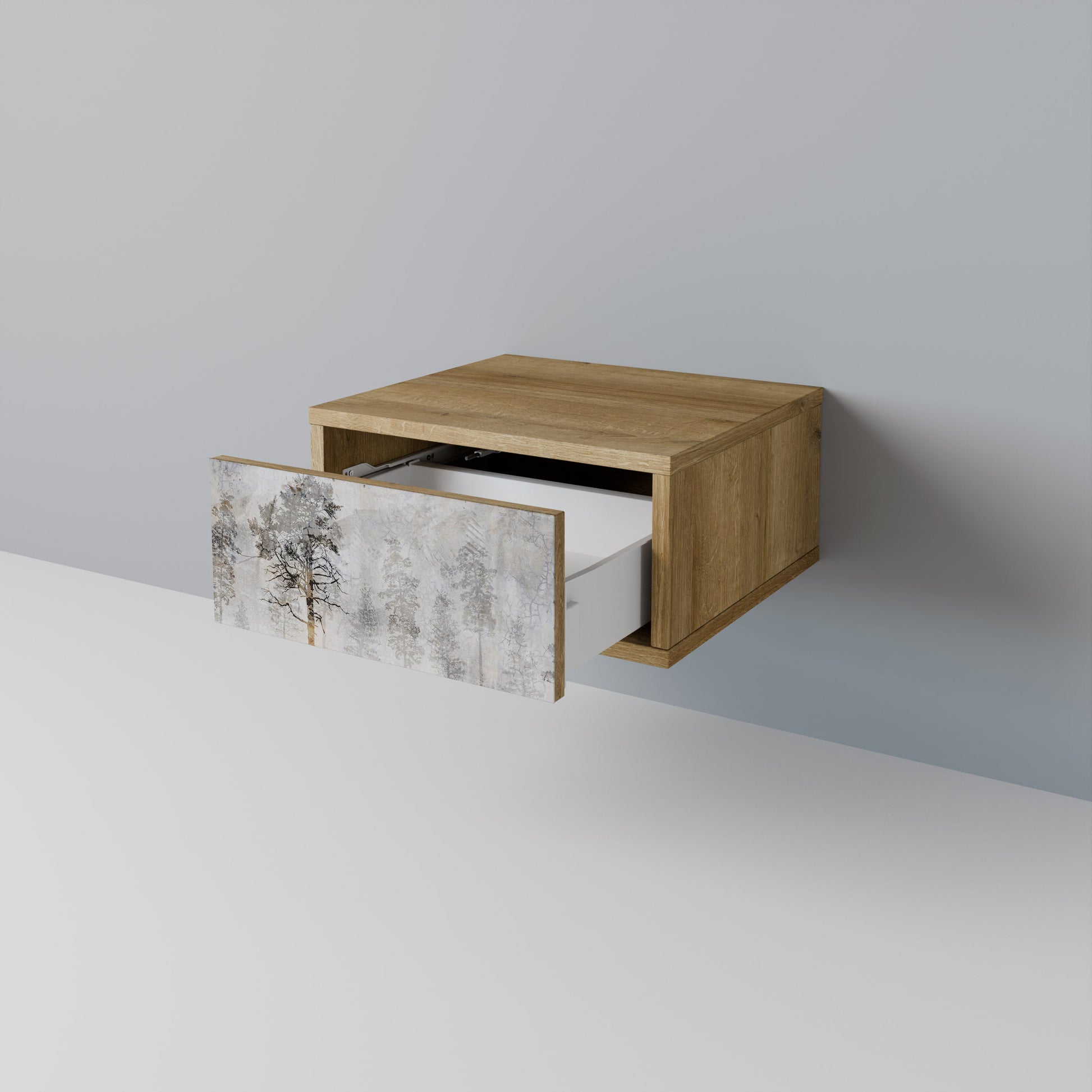 FADE IN THE TREES Nightstand in Oak Effect