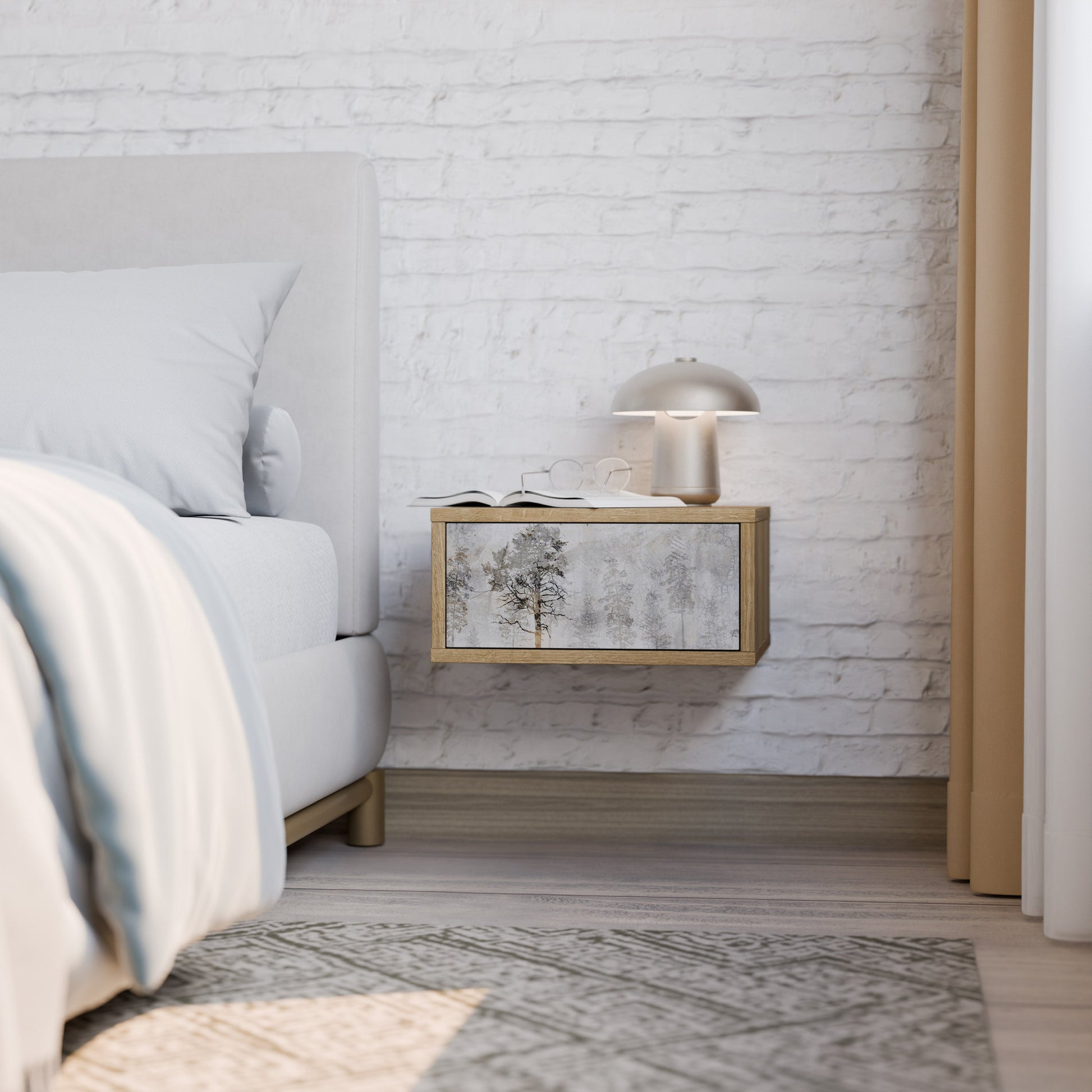 FADE IN THE TREES Nightstand in Oak Effect