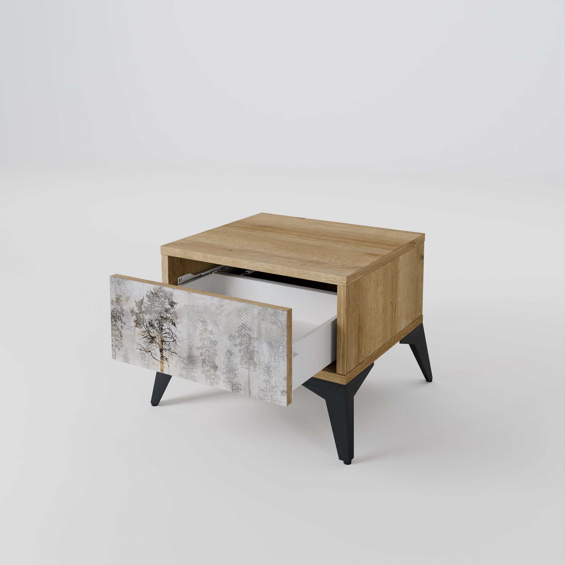 FADE IN THE TREES Nightstand in Oak Effect