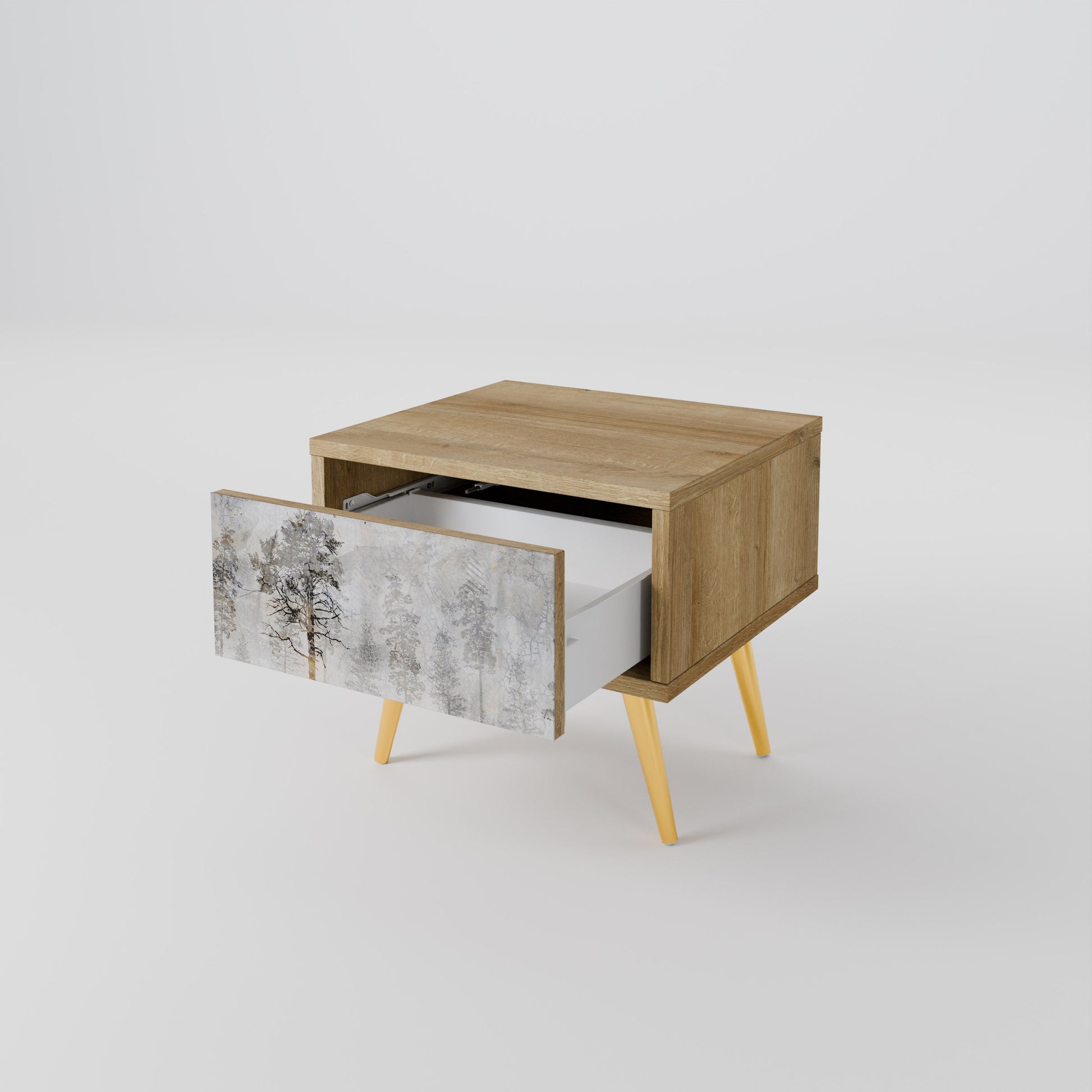 FADE IN THE TREES Nightstand in Oak Effect
