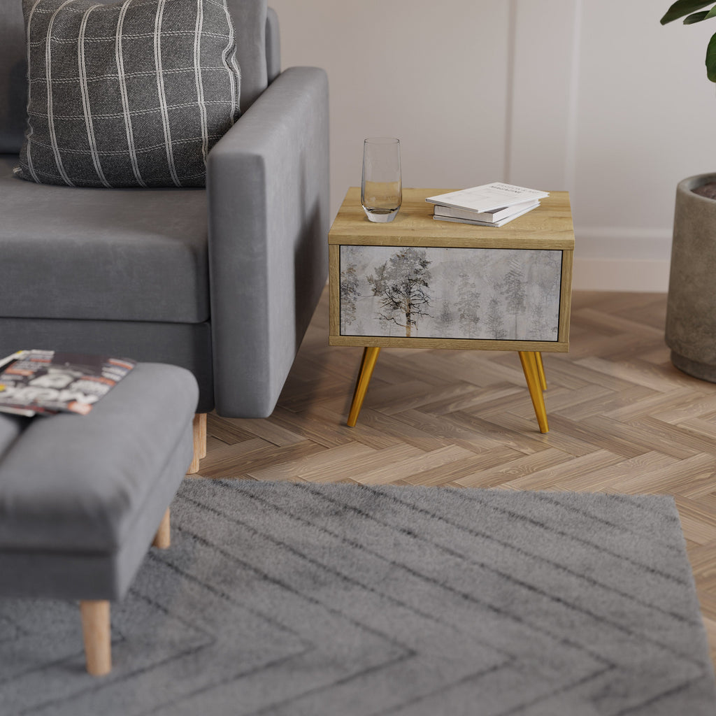 FADE IN THE TREES Nightstand in Oak Effect