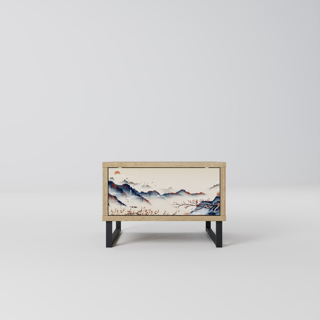 JAPANESE LANDSCAPE Nightstand in Oak Effect