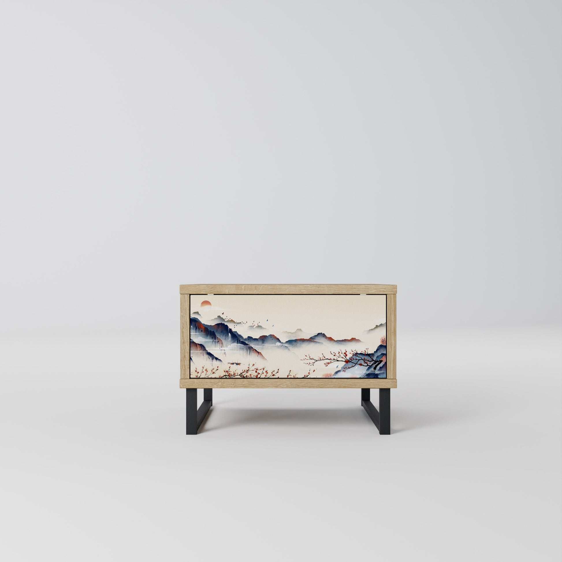 JAPANESE LANDSCAPE Nightstand in Oak Effect
