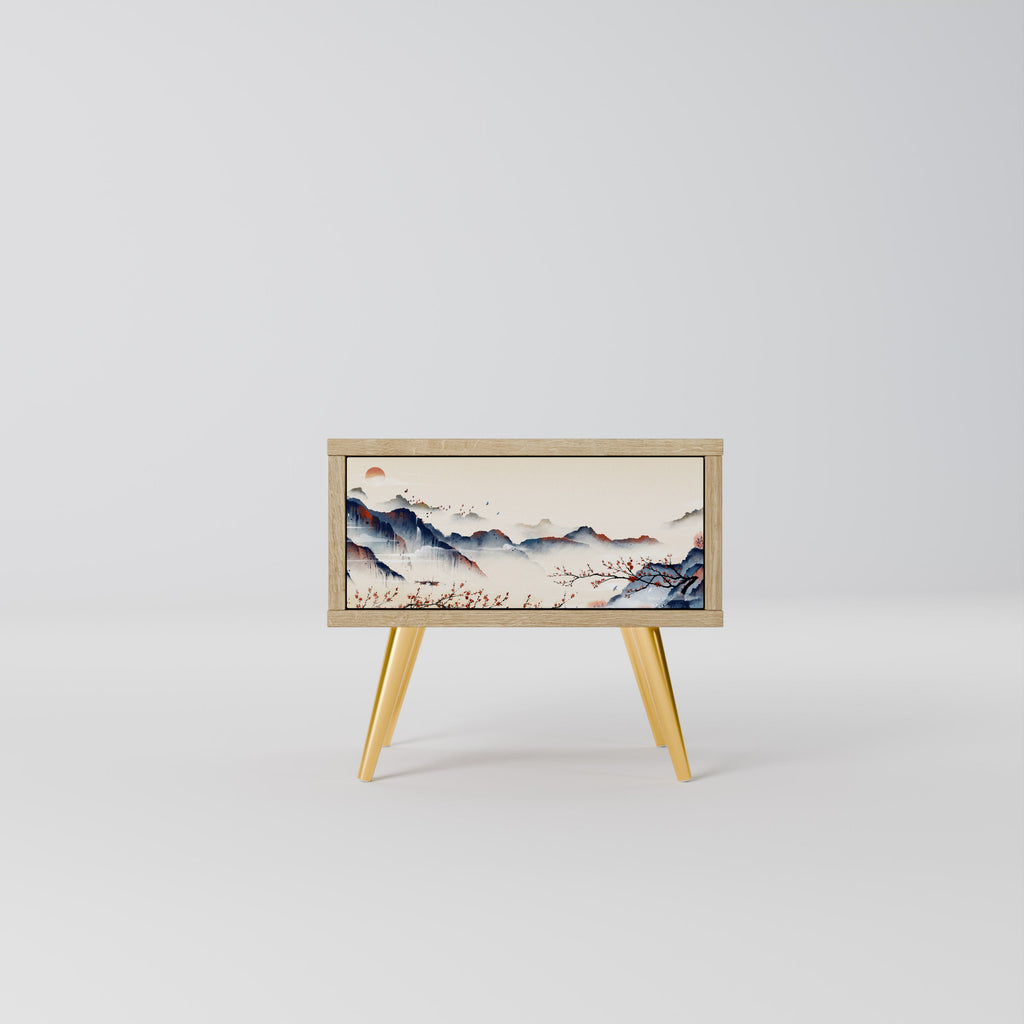 JAPANESE LANDSCAPE Nightstand in Oak Effect