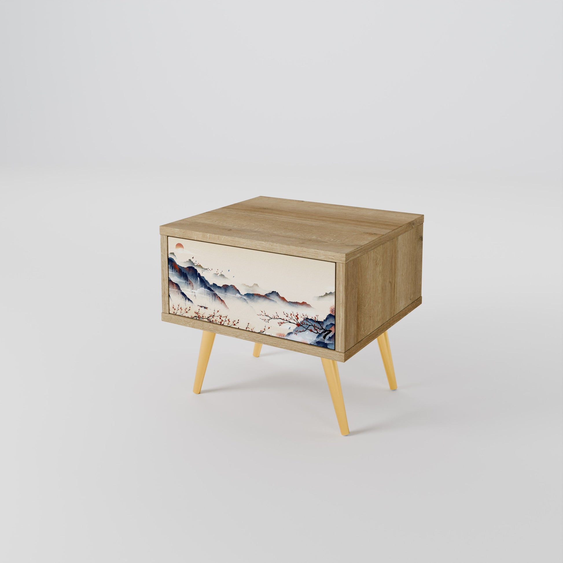 JAPANESE LANDSCAPE Nightstand in Oak Effect
